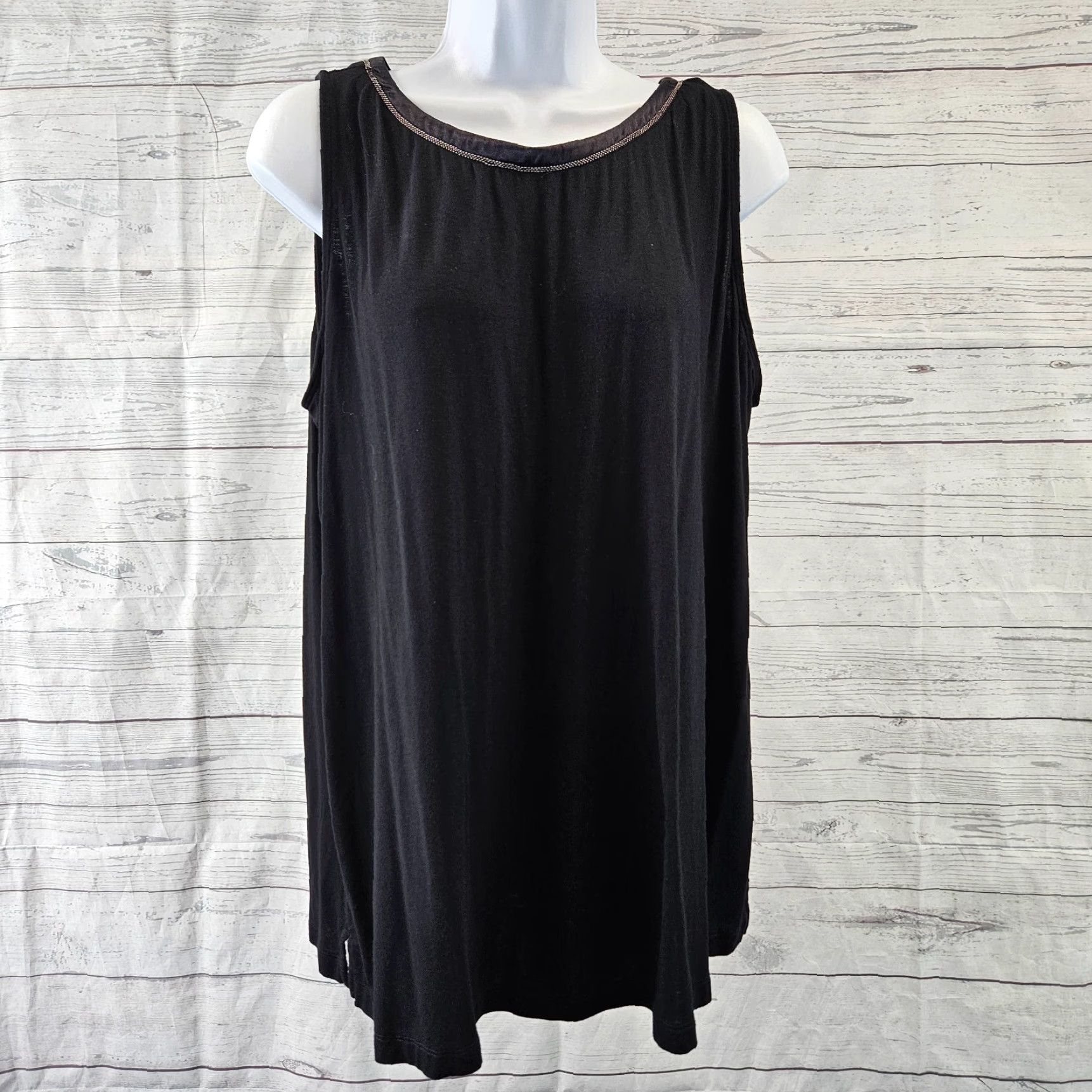 Vintage Chico's Women's Tank Top XL Black Rayon Spandex Ultimate Tee N/A Size XL / US 12-14 / IT 48-50 - 2 Thumbnail