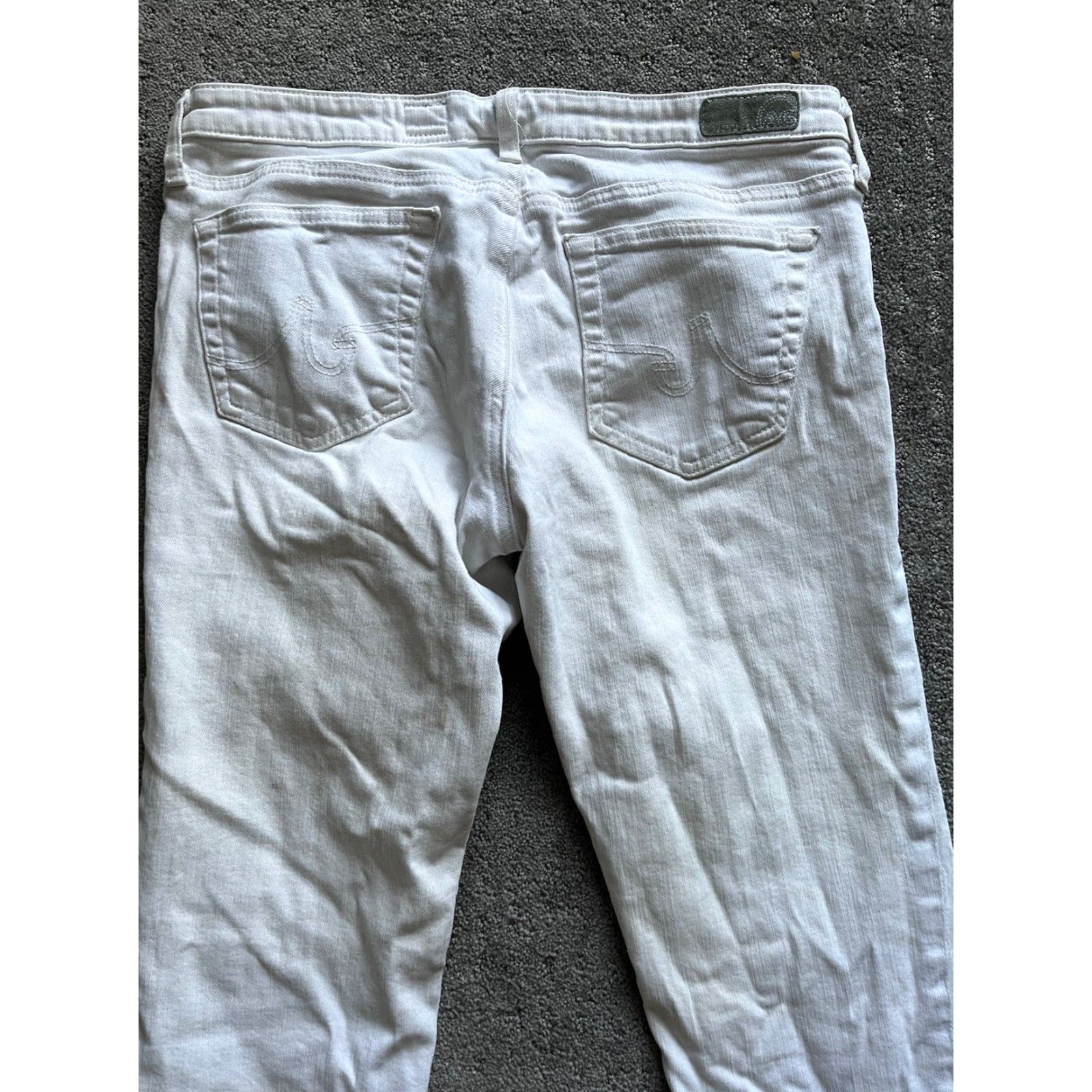 Vintage Adriano Goldschmied The Stilt Cigarette Leg White Jean Wash 30 Made USA AG Size 30" / US 8 / IT 44 - 4 Thumbnail