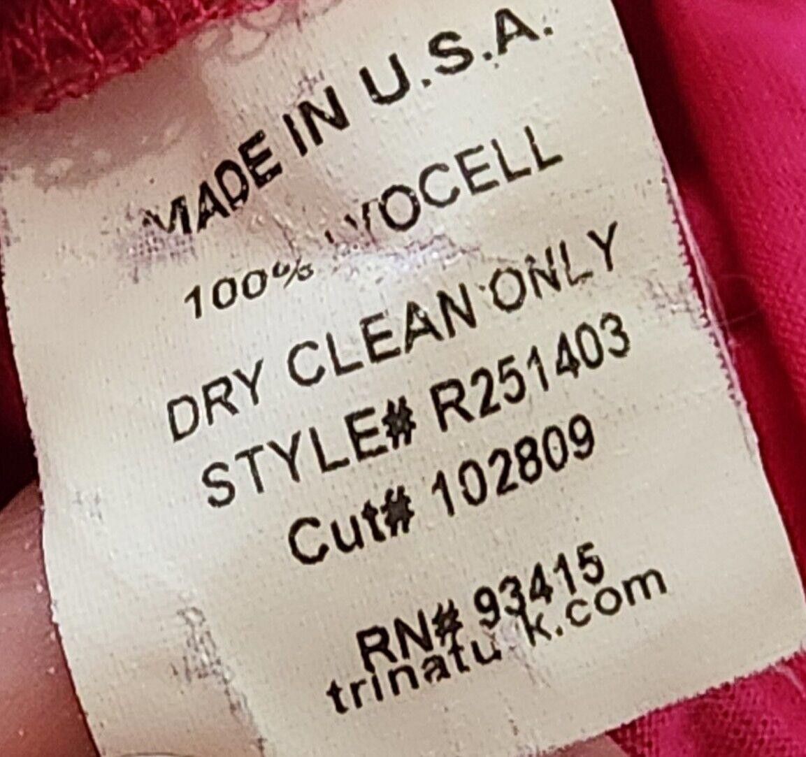 Designer Trina Turk Top Petite Small Hot Pink V Neck Silky Cap Size S / US 4 / IT 40 - 4 Thumbnail