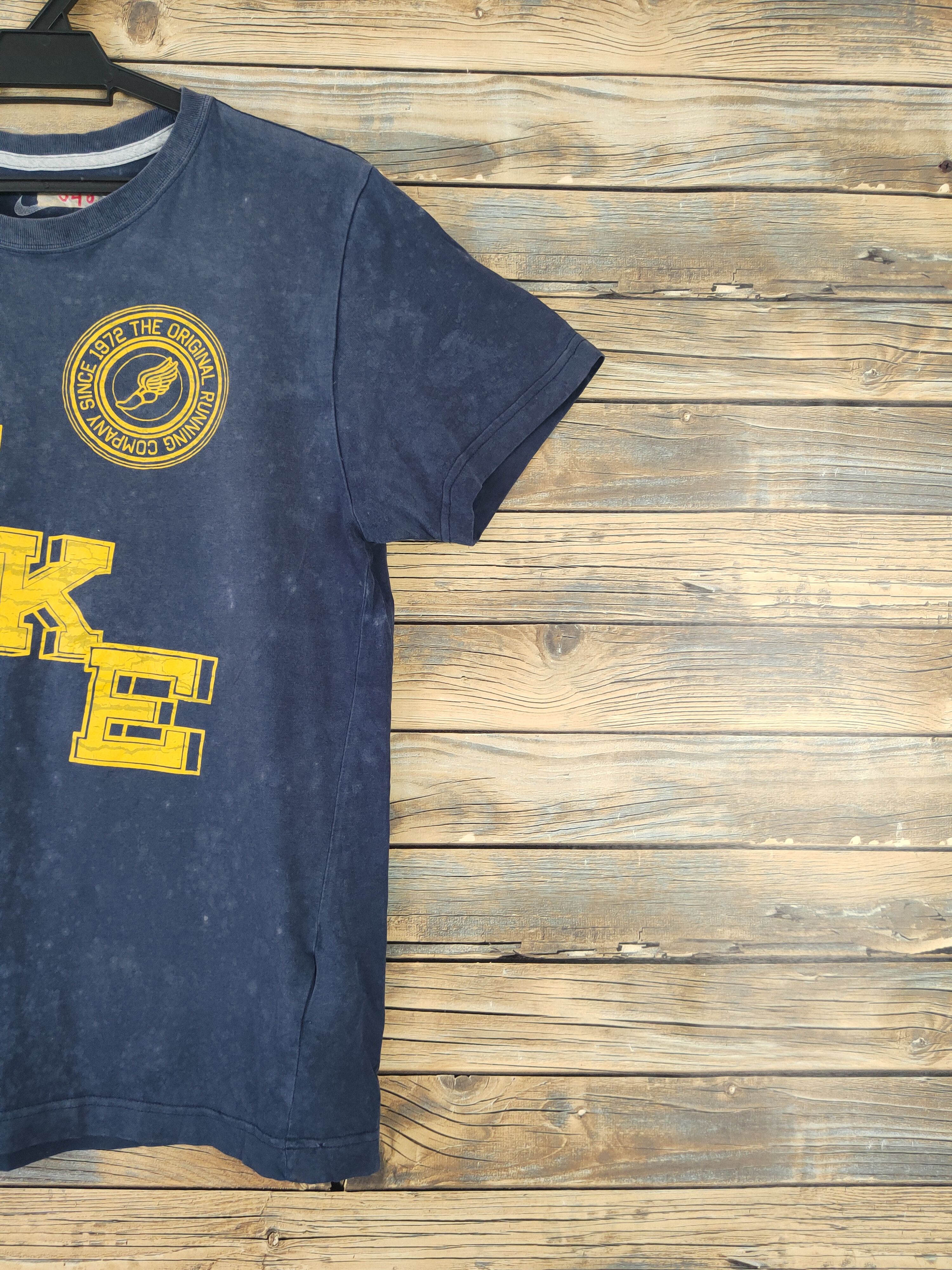 Nike × Vintage DL Nike Navy Faded Short Sleeve T-shirts #648 Size US M / EU 48-50 / 2 - 6 Thumbnail