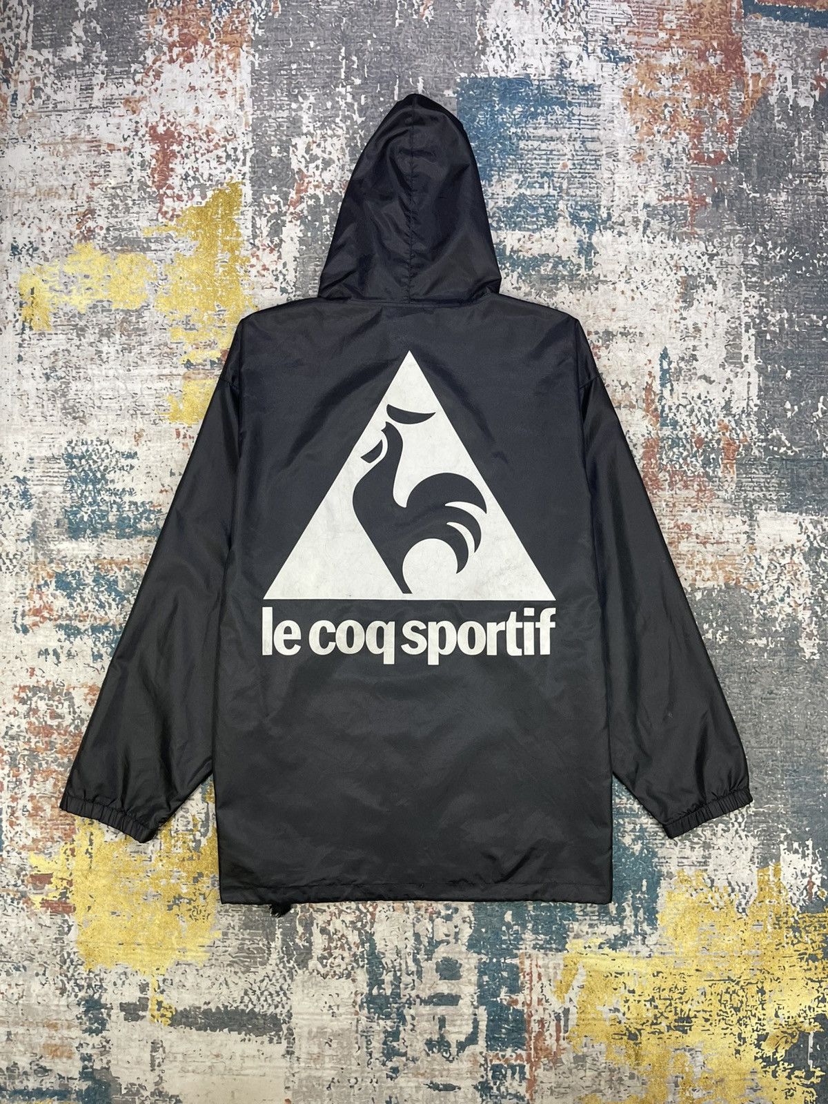 Le Coq Sportif Vtg Le Coq Sportif Back Big Logo Hooded Pullover Windbreaker Size US L / EU 52-54 / 3 - 2 Thumbnail