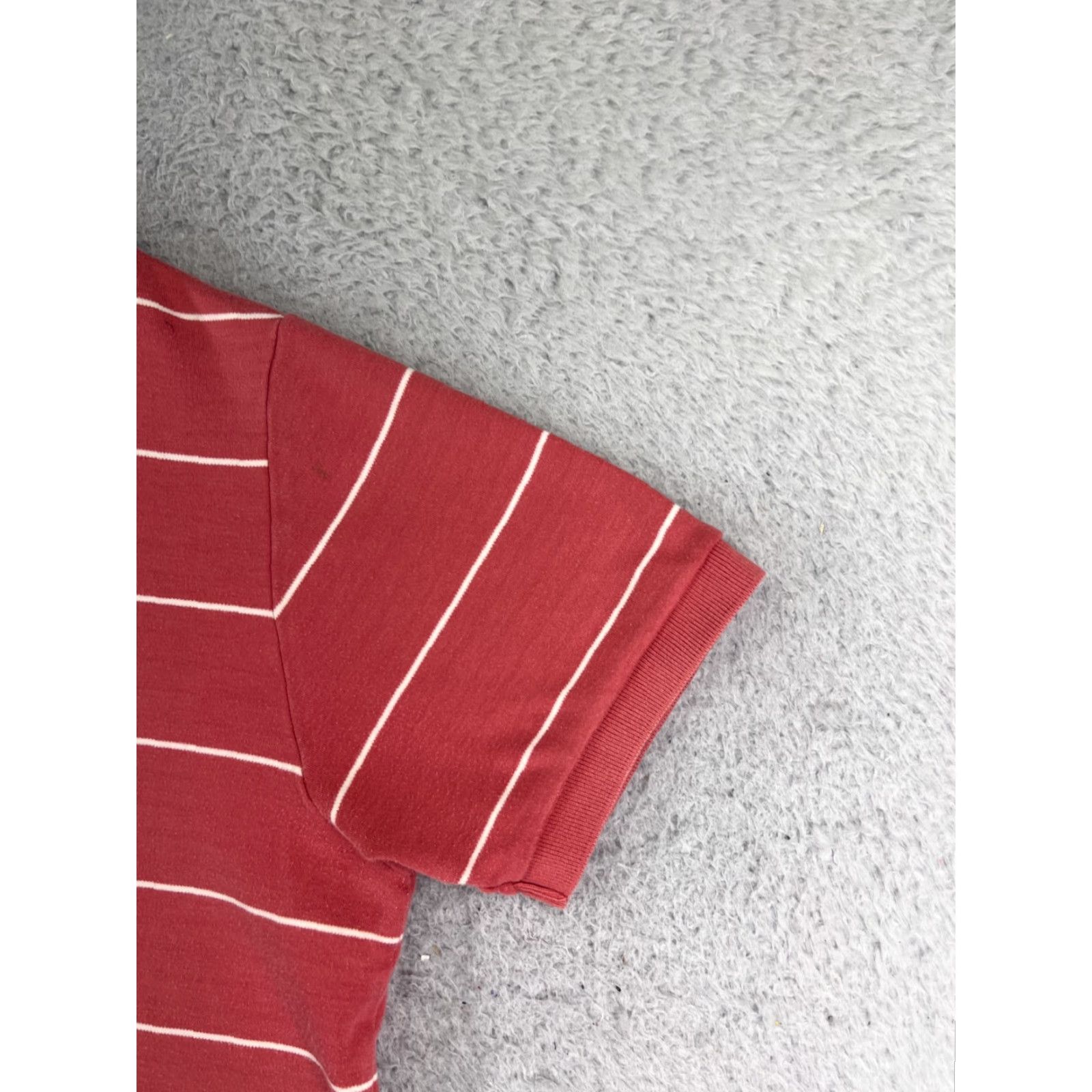 Ralph Lauren VINTAGE Polo Ralph Lauren Shirt Adult Large Pink White Stripe 100% Cotton Jersey Polo Mens Size US L / EU 52-54 / 3 - 2 Thumbnail
