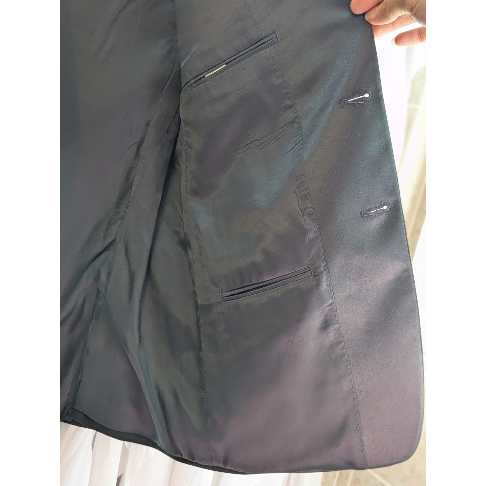 Calvin Klein Tuxedo Jacket Size 42S 100% Wool 2 Button Notch Lapel Size 42S - 13 Thumbnail