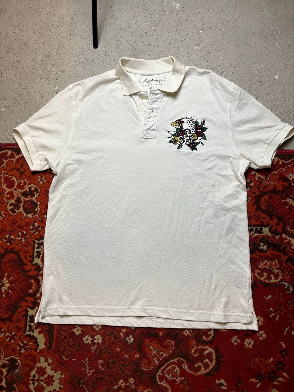 Ed Hardy × Vintage Vintage Y2K Ed Hardy Embroidered Eagle Logo New York Polo Size US XL / EU 56 / 4 - 1 Thumbnail