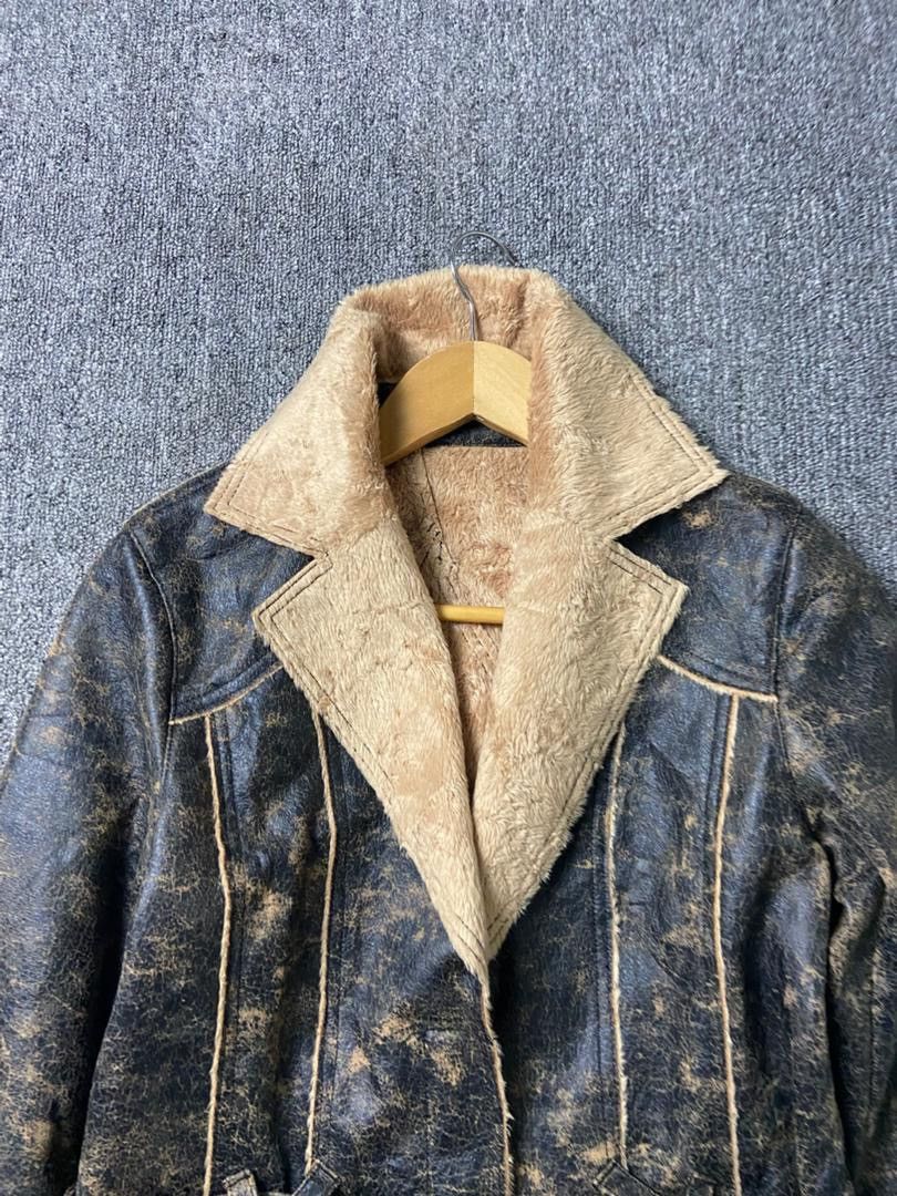 Japanese Brand Pink Papillon Leather Jacket with Shearling Lining (202) Size US XXS / EU 40 - 10 Thumbnail