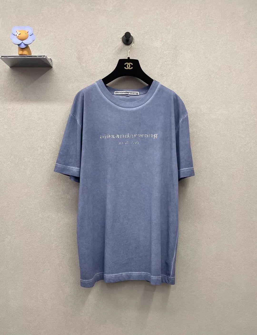 Alexander Wang Alexander Wang Mist Blue Crystal Logo Tee S Size US S / EU 44-46 / 1 - 1 Thumbnail