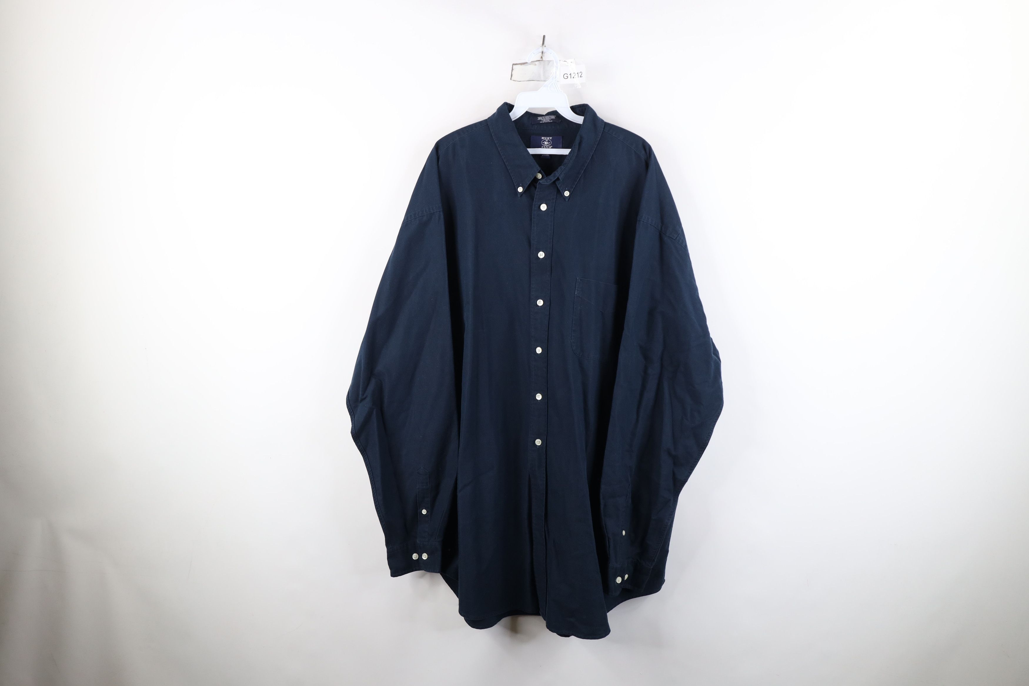 Vintage Vintage 90s Streetwear Collared Button Down Shirt Navy Blue Size US XXL / EU 58 / 5 - 1 Thumbnail