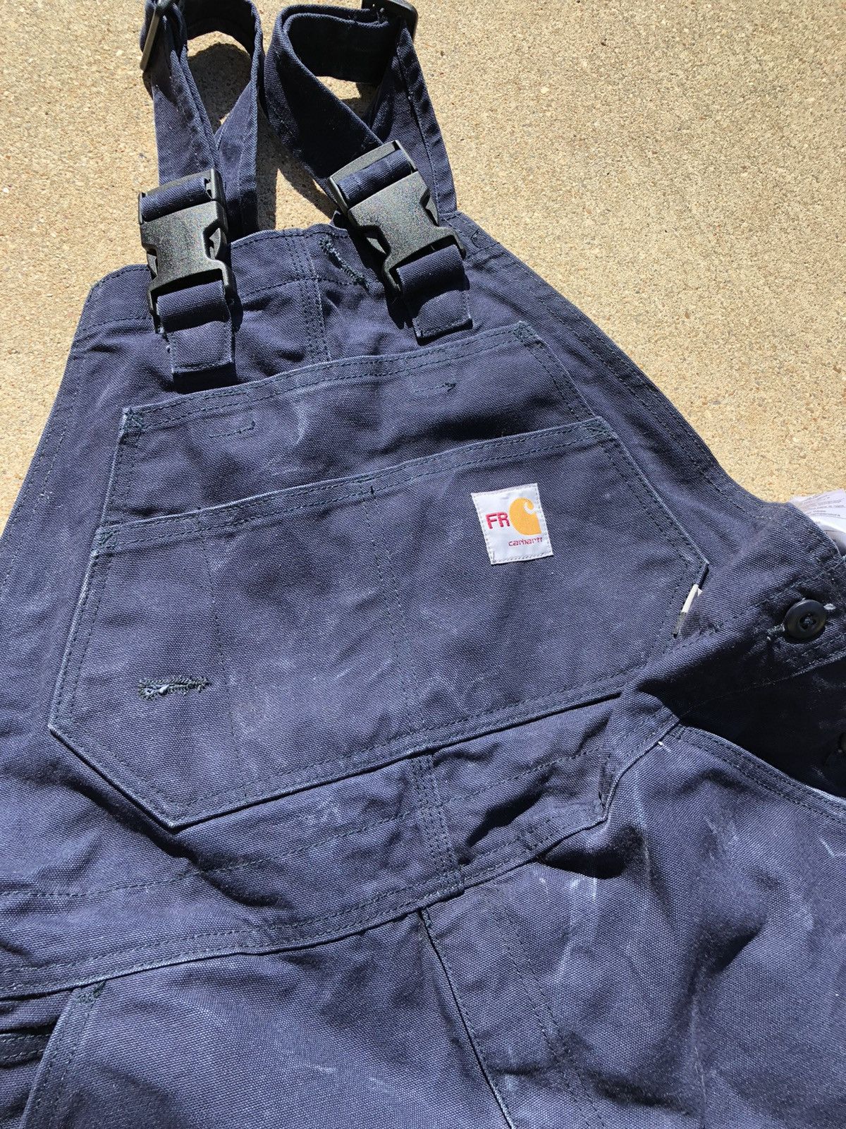 Carhartt × Vintage Carhartt Double Knee Bib Overalls fire fr - Size 36x30 Size US 36 / EU 52 - 5 Thumbnail