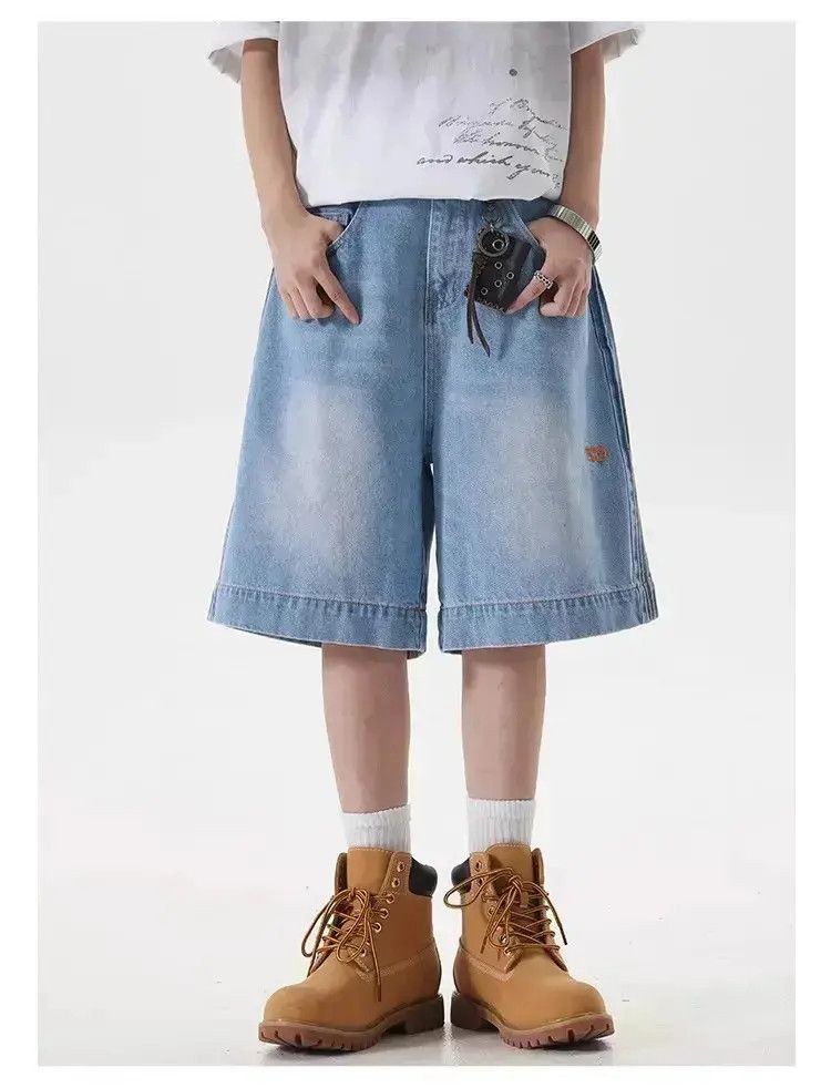 Japanese Brand Retro side striped wide leg denim shorts Size US 30 / EU 46 - 6 Thumbnail