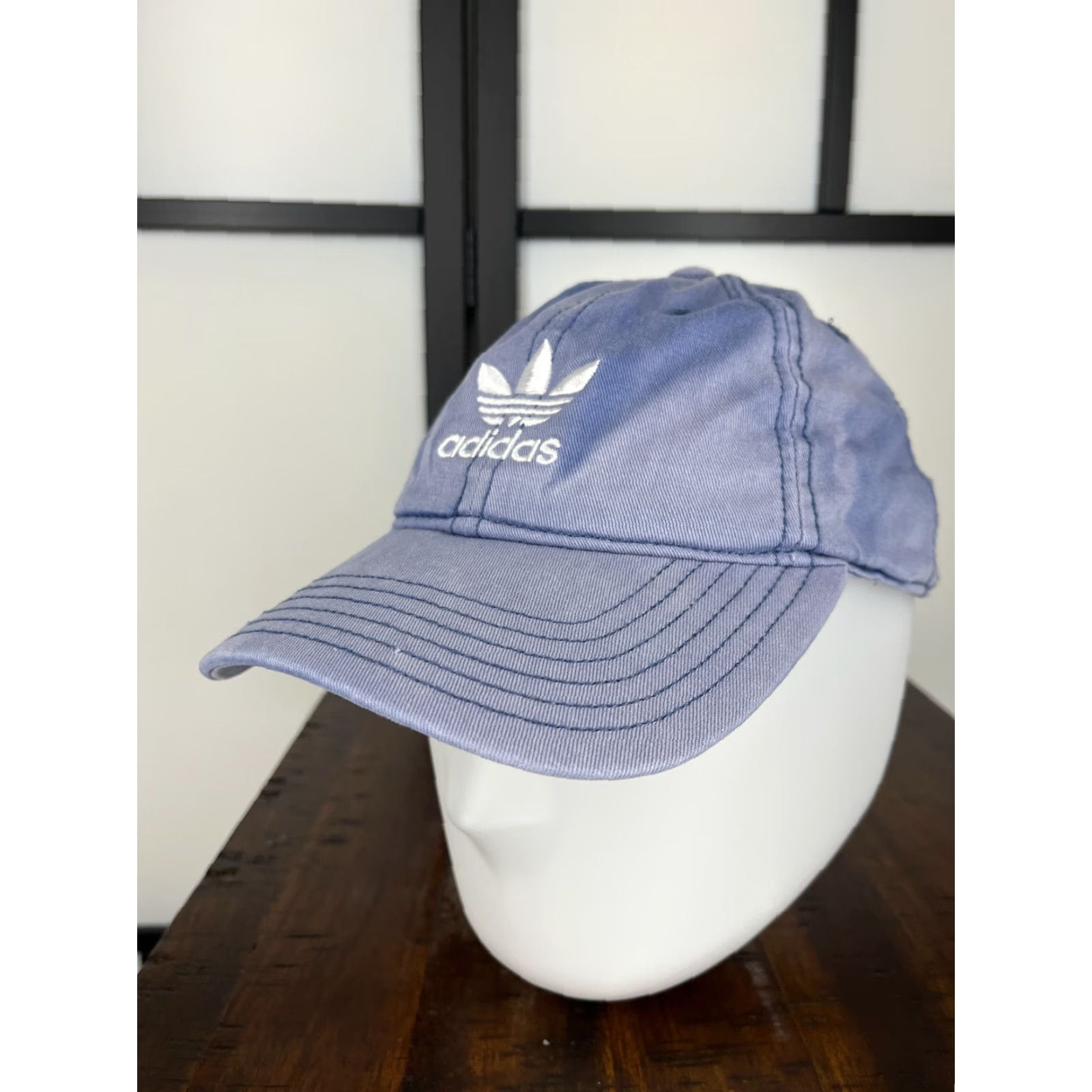 Adidas Adidas Hat Cap Strap Back Womens One Size Blue Denim Embroidered Cotton Twill Size ONE SIZE - 4 Thumbnail