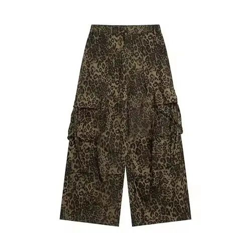 VIBE Leopard Print Cargo Wide Leg Pants Size US 30 / EU 46 - 5 Thumbnail