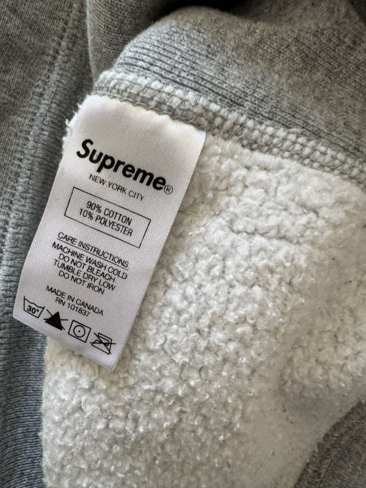 Supreme Supreme Micro Logo Grey Large Hoodie FW19 BOGO Size US L / EU 52-54 / 3 - 6 Thumbnail