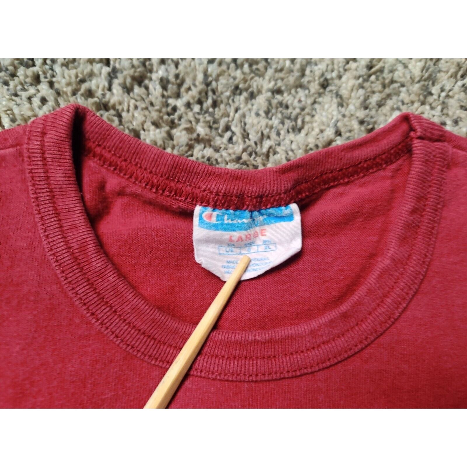 Champion Champion Shirt Adult Mens Large Dark Red Spell Out Logo Shor Size US L / EU 52-54 / 3 - 3 Thumbnail