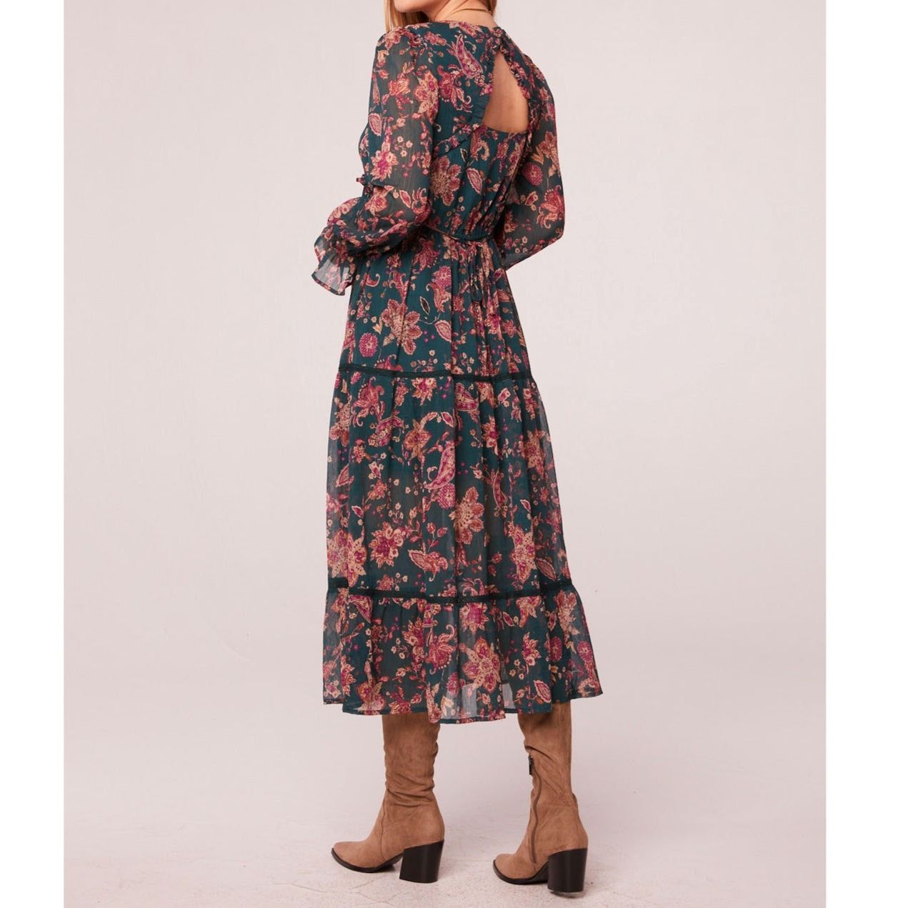 Other NWT Band of the Free Empire Midi Dress M 8-10 Pine Paisley Size M / US 6-8 / IT 42-44 - 8 Thumbnail