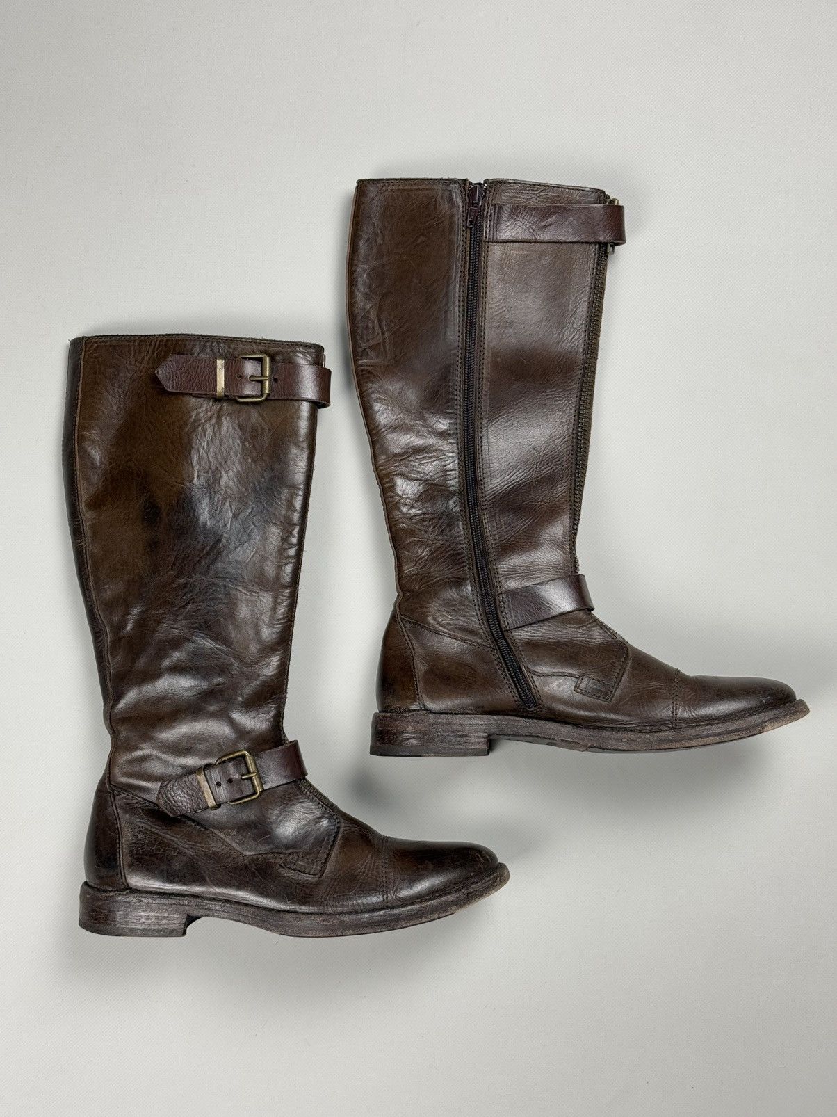 MoMA MOMA Ladies Avant-Garde Leather Full Zip High Boots Shoes Size US 8 / IT 38 - 8 Thumbnail