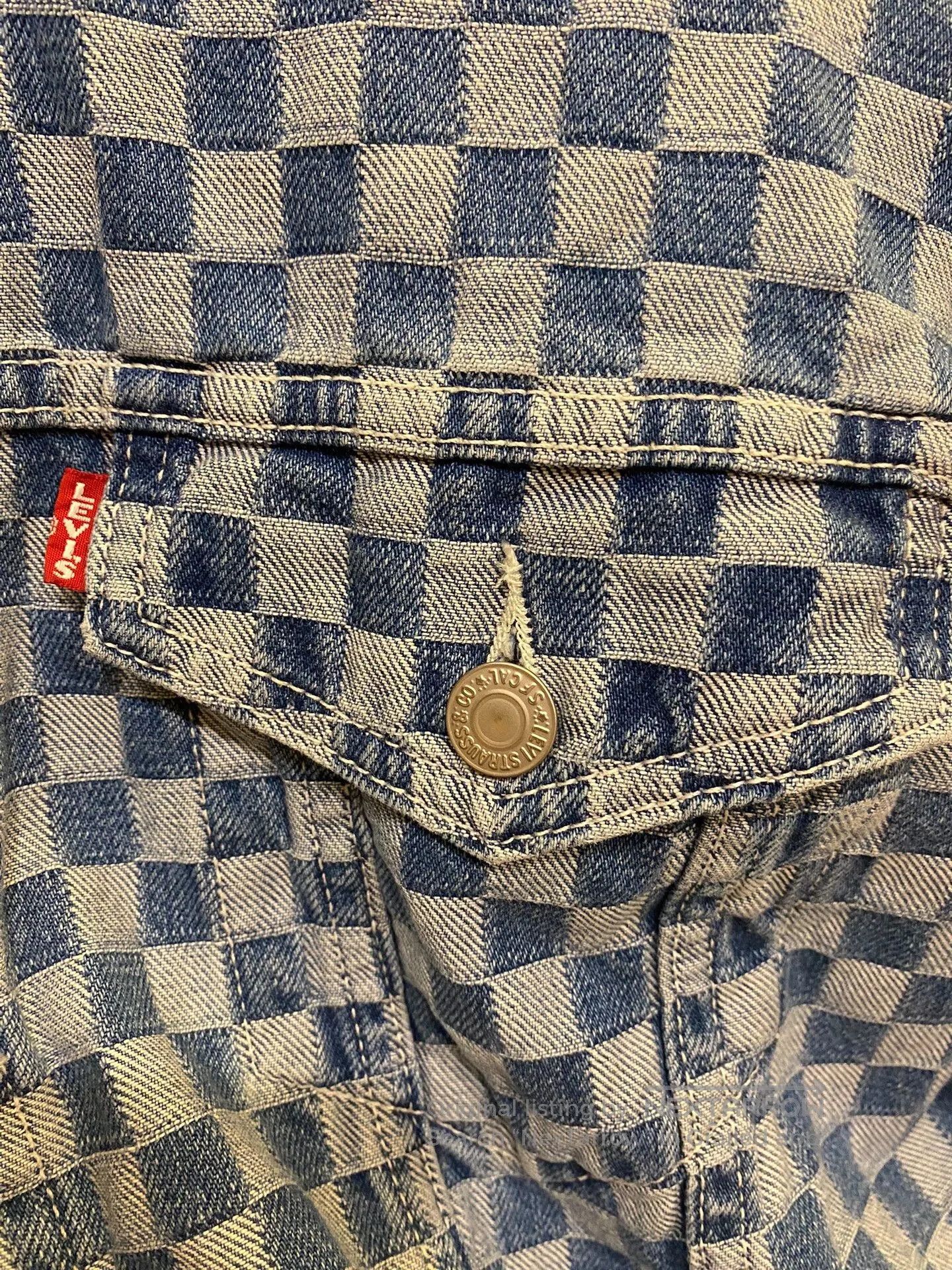 Levi's levi's checkered denim jacket for spring autumn. Size US XL / EU 56 / 4 - 6 Thumbnail