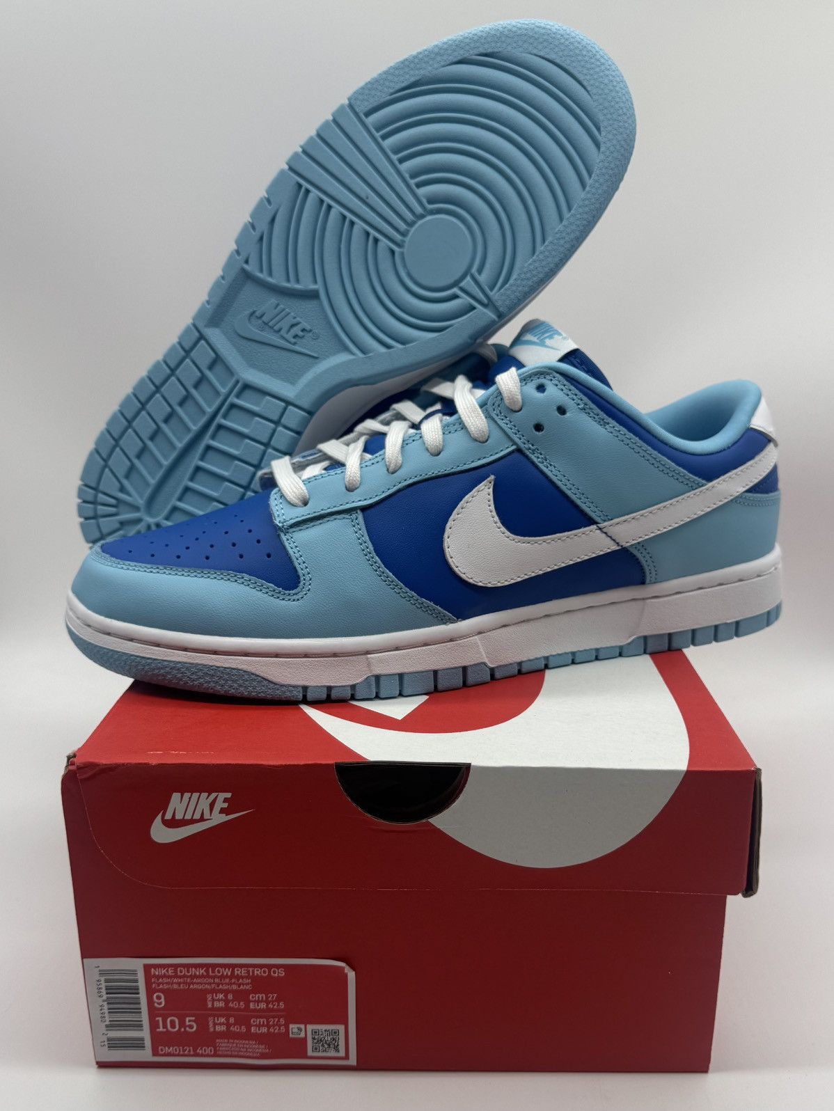 Nike Nike Dunk Low Retro QS "Argon" White Blue Men's Size 9 Size US 9 / EU 42 - 1 Thumbnail