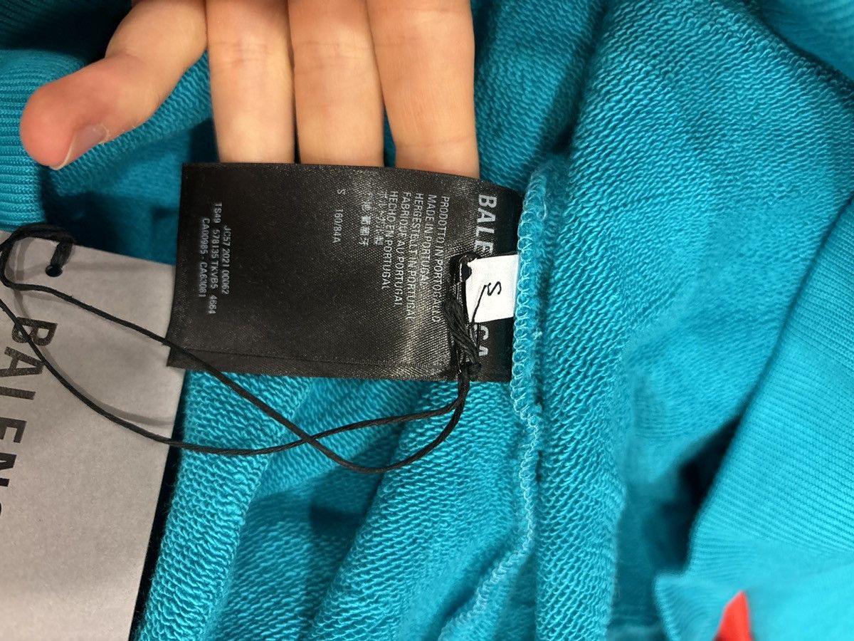 Balenciaga Balenciaga Teal BB Logo Hoodie Size US XXL / EU 58 / 5 - 4 Thumbnail