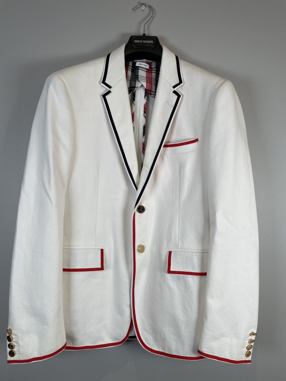 Thom Browne striped blazer - White