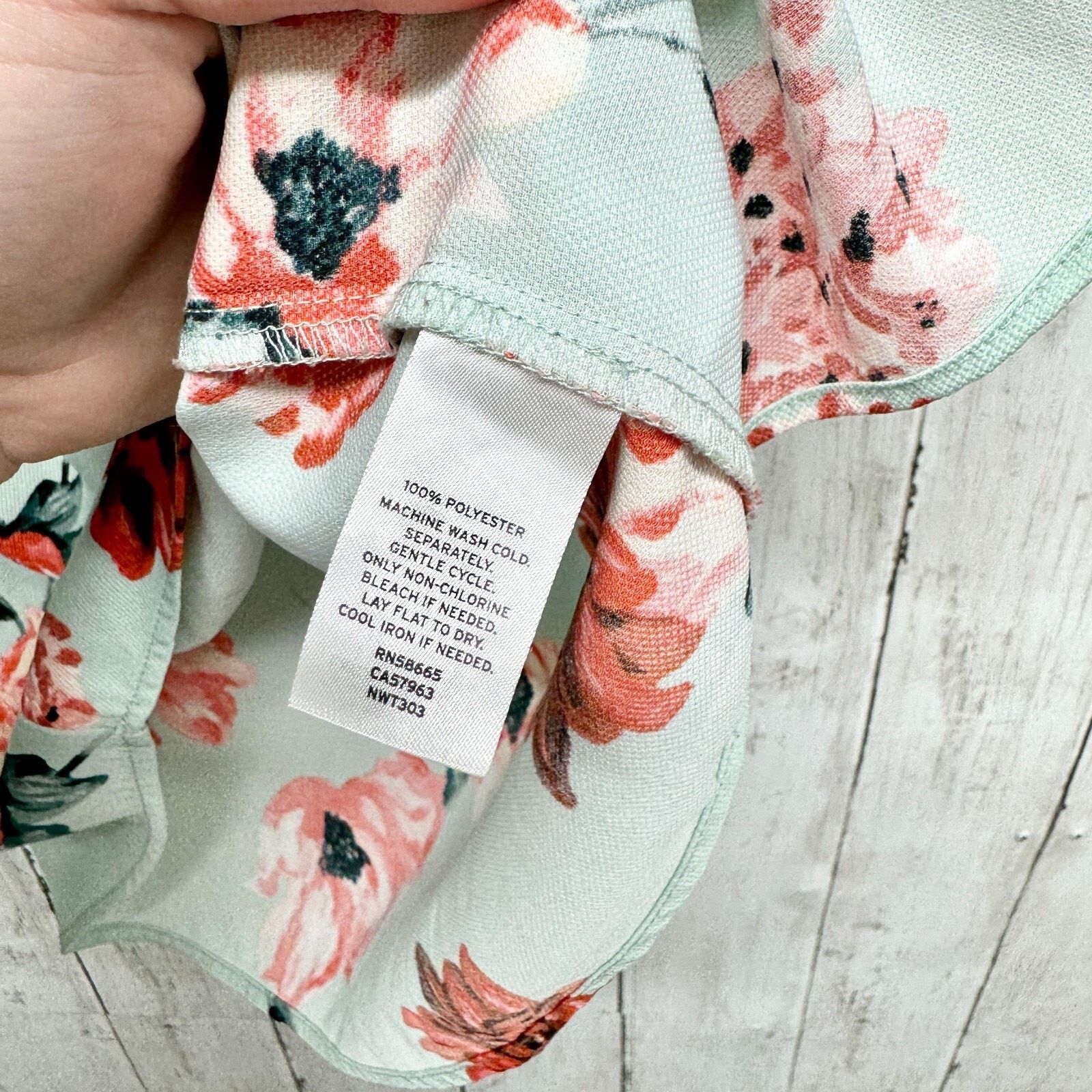 14th & Union 14th & Union Tank Top LG Teal Floral Round Neck Straight Hem Size L / US 10 / IT 46 - 3 Thumbnail