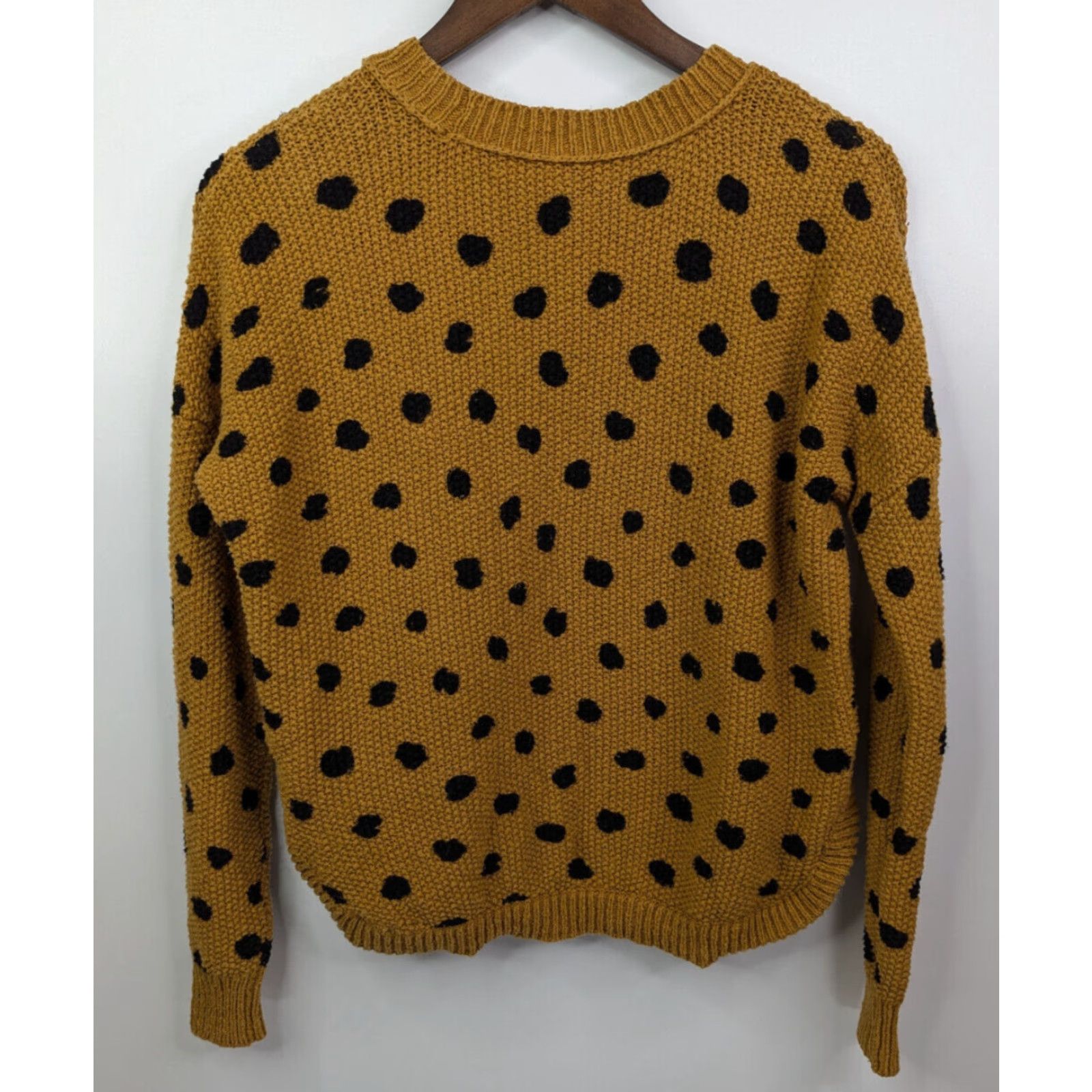 Madewell VINTAGE Madewell Pullover Sweater Crew Neck Women XS Mustard Gold Polka Dot Knit Cotton Pullover 90s Style Pink? Size XS / US 0-2 / IT 36-38 - 3 Thumbnail