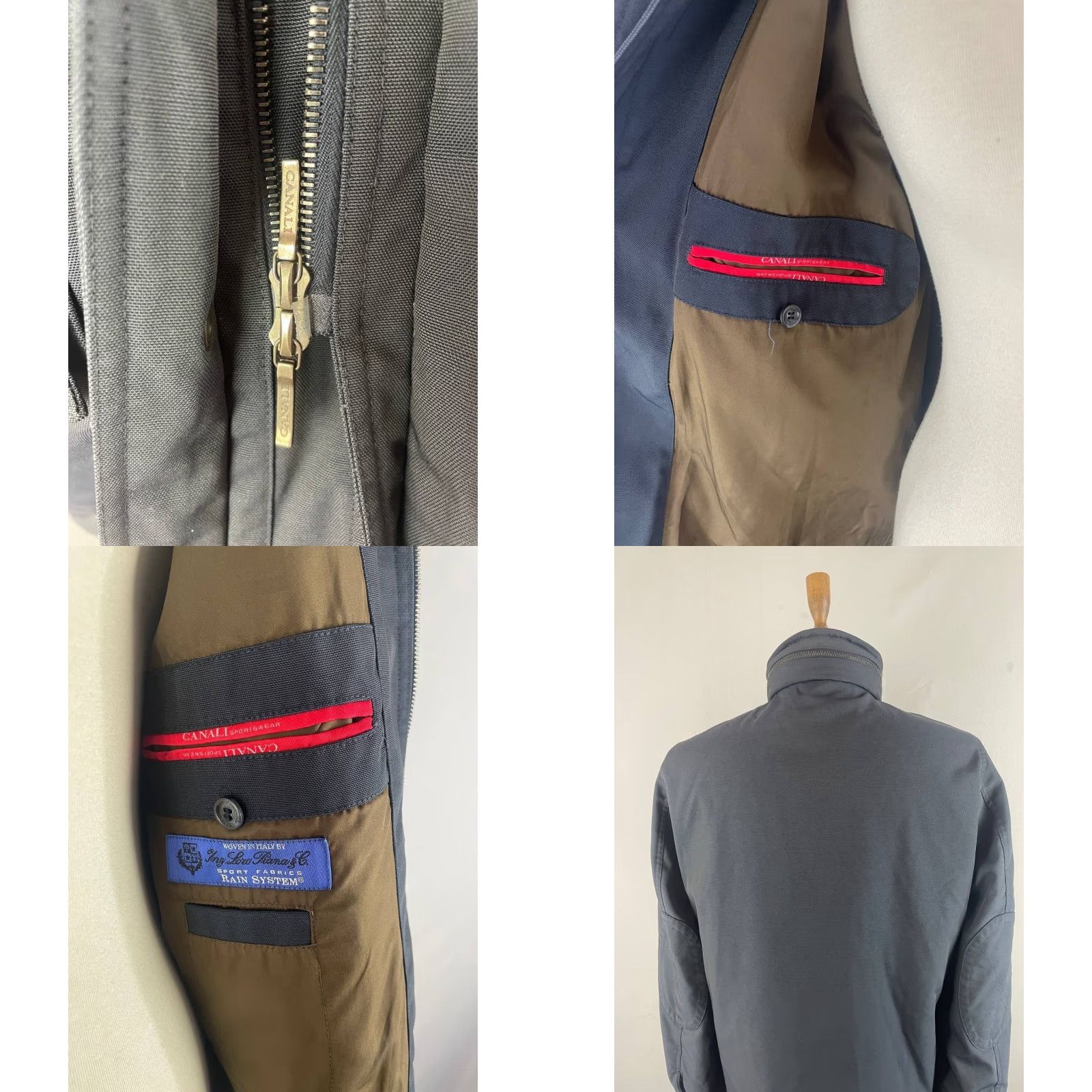 Canali Canali Mens Jacket Windbreaker Full Zip Black Polyester Size US M / EU 48-50 / 2 - 10 Thumbnail
