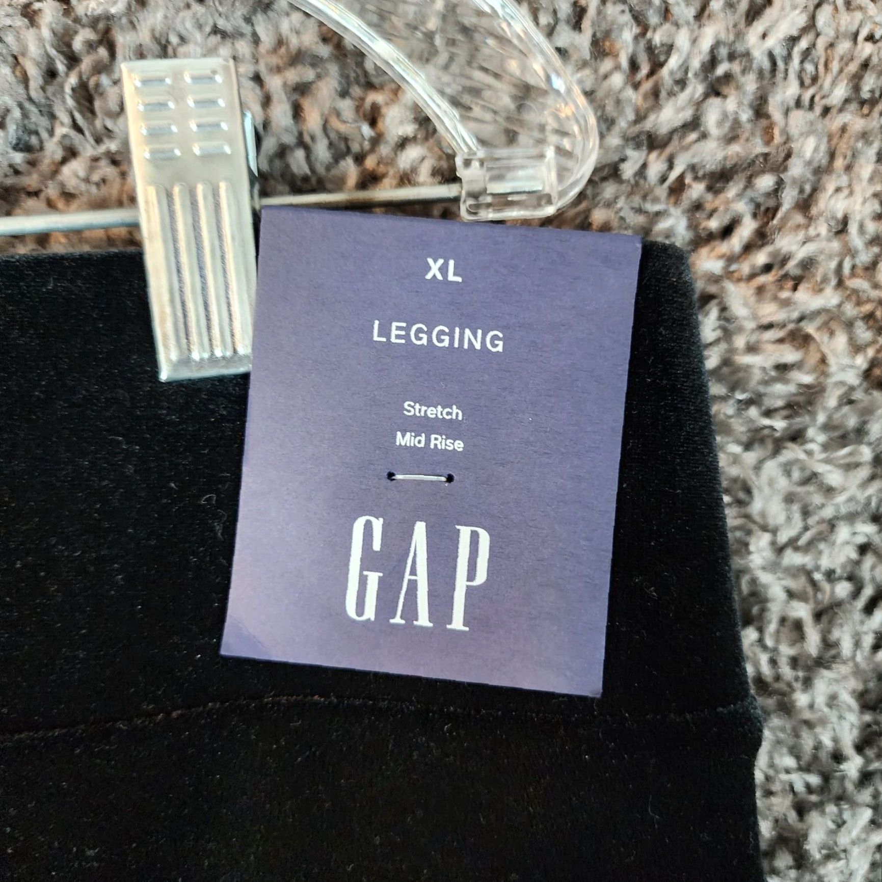 Gap Gap Leggings Women XL Black Felt Stretch Mid Rise Jegging Womens Size 40" / US 18 - 5 Thumbnail