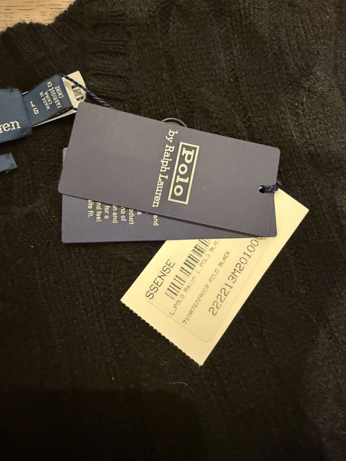 Polo Ralph Lauren Ralph Lauren The Iconic Cable Knit Cashmere Sweater (Black) Size US L / EU 52-54 / 3 - 4 Thumbnail