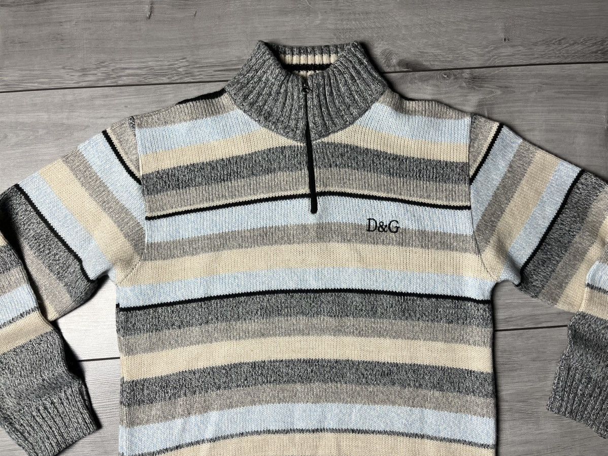 Dolce & Gabbana Vintage Dolce gabbana sweater half zip striped size Medium Size US M / EU 48-50 / 2 - 3 Thumbnail