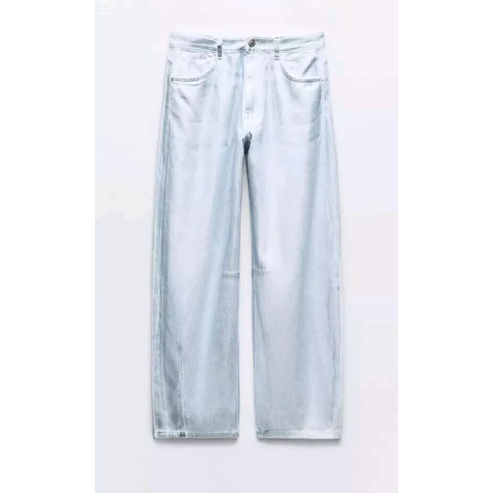 Zara NWT-Zara TRF FOIL BALLOON BAGGY JEANS SZ 14 Size 36" / US 14 / IT 50 - 4 Thumbnail