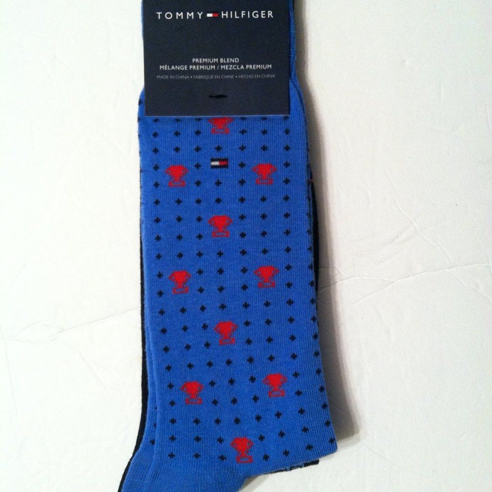 Tommy Hilfiger 3 DOUBLE TOMMY HILFIGER MEN'S NEW COTTON BLEND DRESS SOCKS Size ONE SIZE - 9 Thumbnail