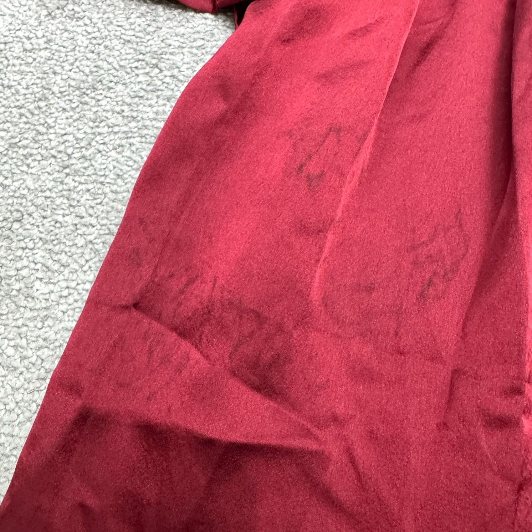 PrettyLittleThing PRETTYLITTLETHING Satin Wrapped Shirt Dress Womens 6 Burgundy Red Long Sleeve Shirt Dress Womens 6 Burgundy Red Long Sleeve Size M / US 6-8 / IT 42-44 - 3 Thumbnail