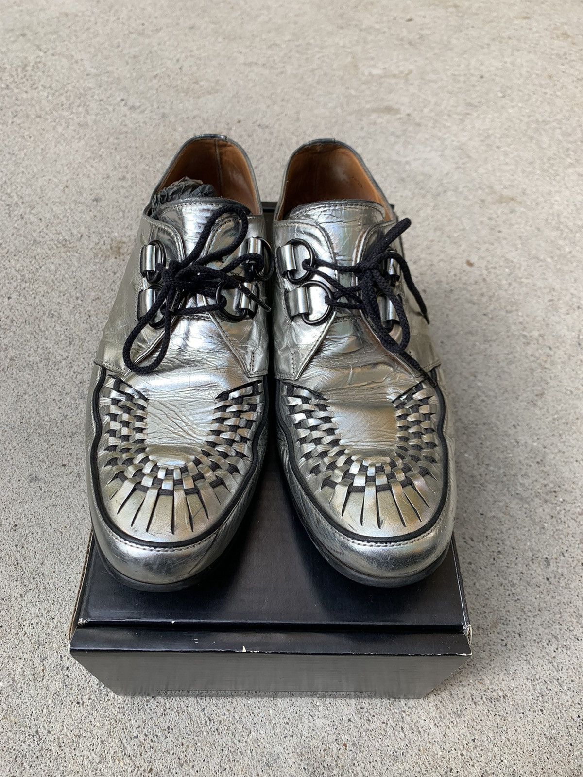 Number (N)ine Number (N)ine SS04 Silver Derby Shoes Size US 9 / EU 42 - 1 Thumbnail