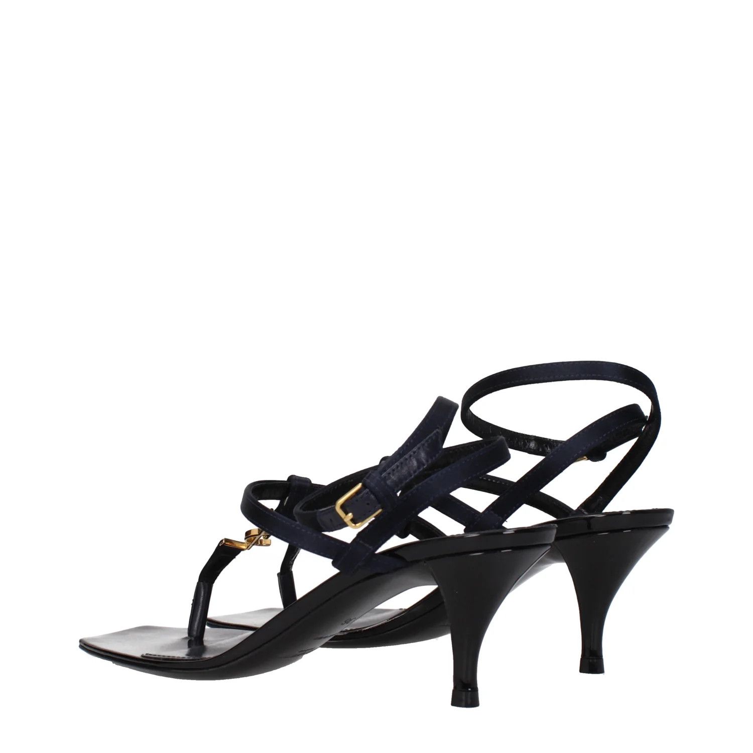Saint Laurent Paris ob1o1e1124 Satin Flip Flops in Navy Blue Size US 6 / IT 36 - 4 Thumbnail