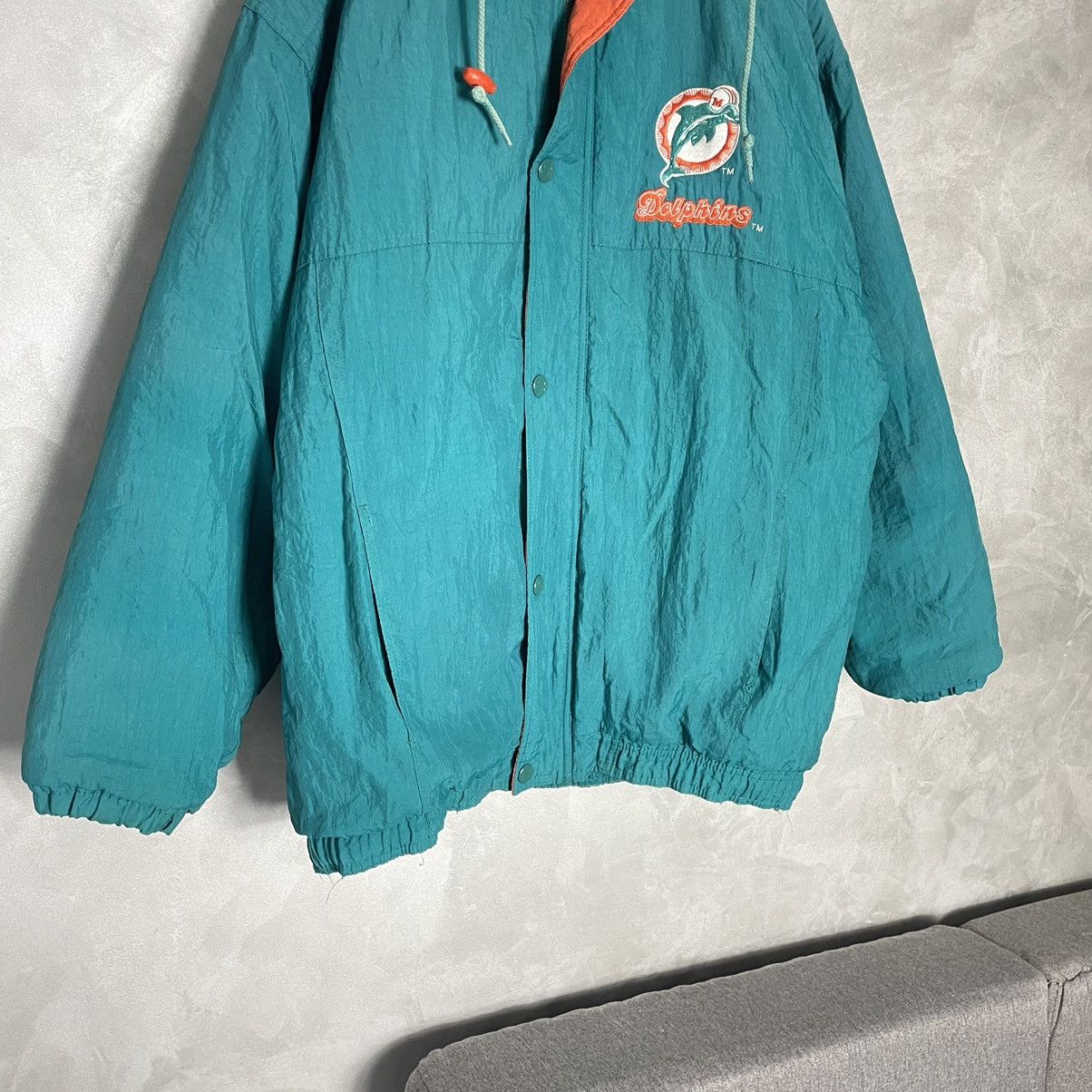 NFL × Starter × Vintage Vintage 90’s Starter Miami Dolphins Big Logo Jacket Size US L / EU 52-54 / 3 - 4 Thumbnail