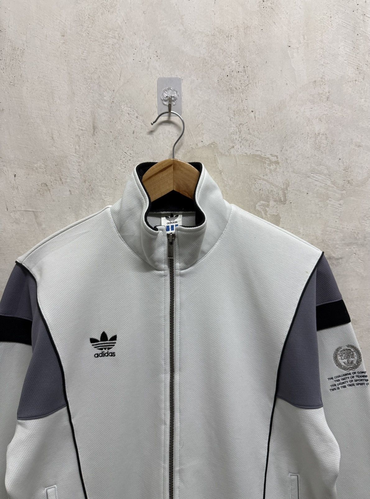 Adidas Vintage 90s Adidas Trefoil Stripe Zip Track Jacket Size US M / EU 48-50 / 2 - 2 Thumbnail
