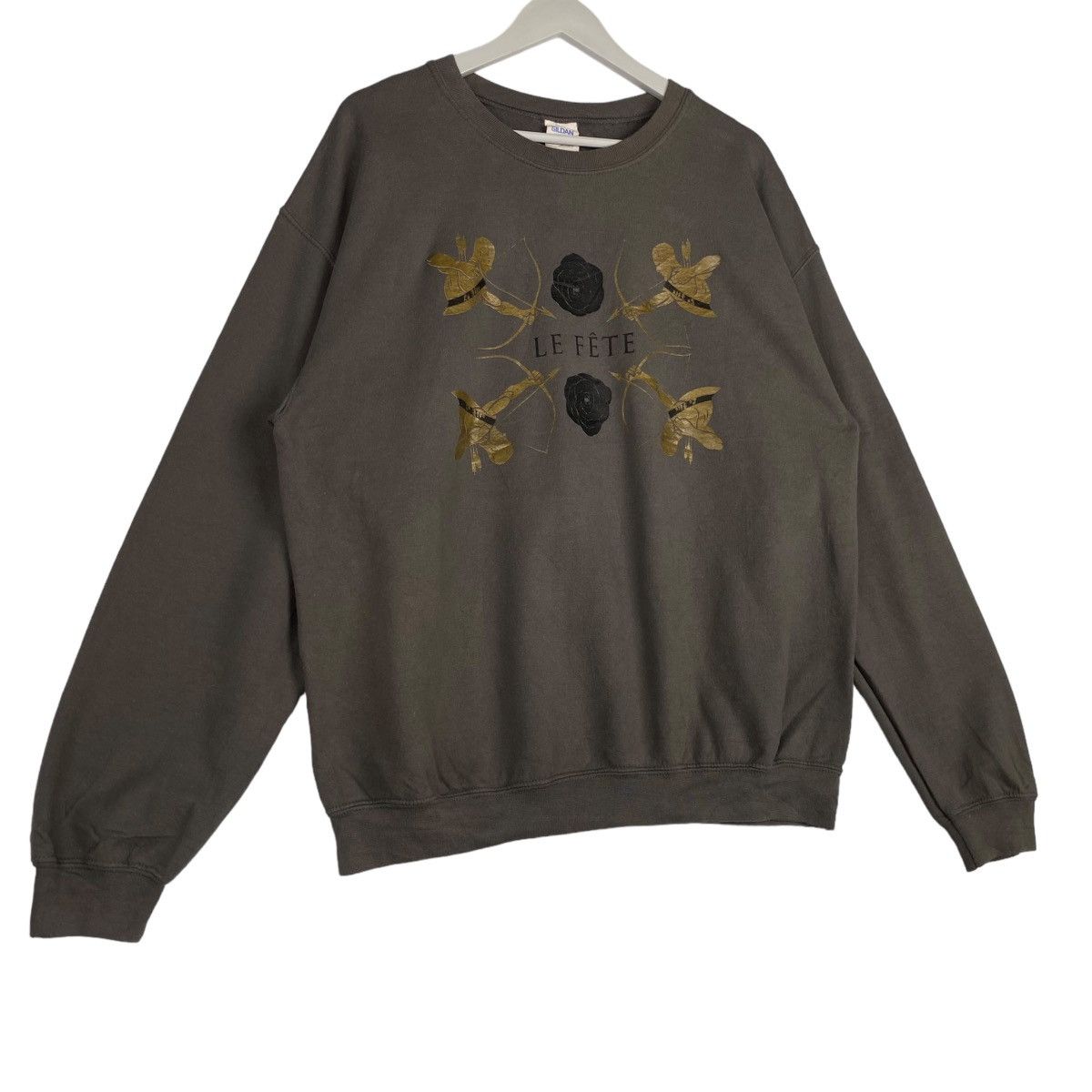 Gildan × Vintage Vintage Gildan Heavy Blend Le Fète Printed Sweatshirt Ash Size L / US 10 / IT 46 - 3 Thumbnail