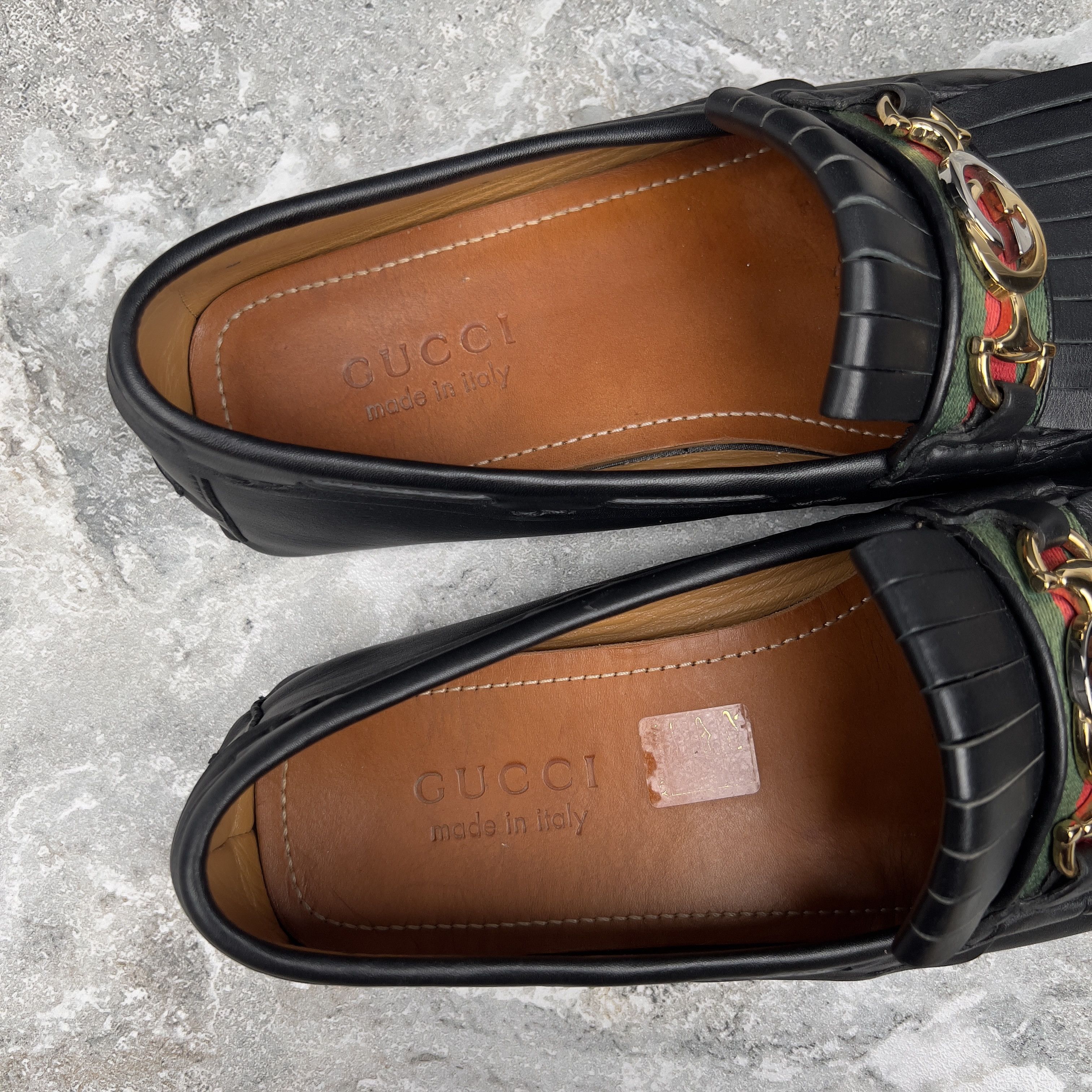 Gucci GUCCI Horsebit Web Fringe Moccasins Leather Size US 8 / EU 41 - 11 Thumbnail
