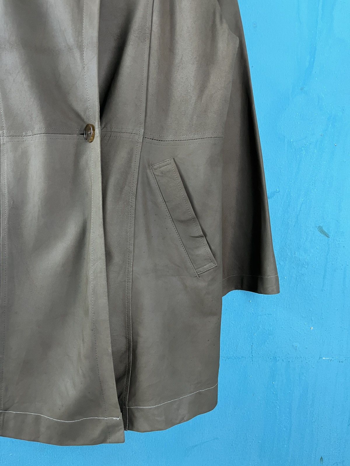 Balmain × Genuine Leather Balmain Paris Suede Leather Coat Size S / US 4 / IT 40 - 6 Thumbnail