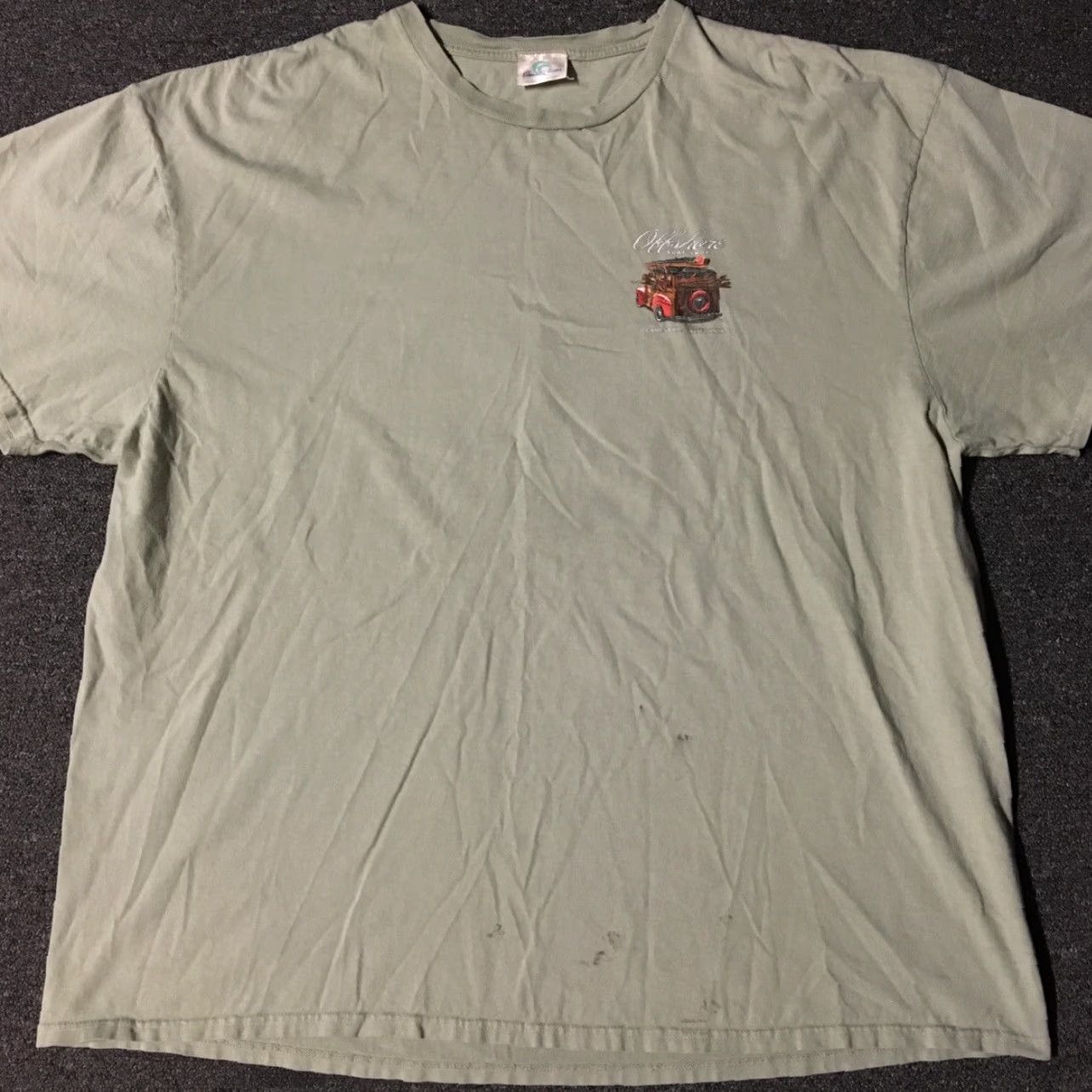 Vintage VINTAGE 90s Offshore Surf Shop Shirt Men 2XL Beige Distressed California Grunge Punk Surfing Sea Beach Nautical USA Rock Lamination? Size US XXL / EU 58 / 5 - 2 Thumbnail
