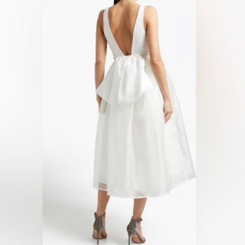Sachin & Babi Sachin & Babi Carmina Gathered Organza Midi Dress In Ivory 4 Size S / US 4 / IT 40 - 3 Thumbnail