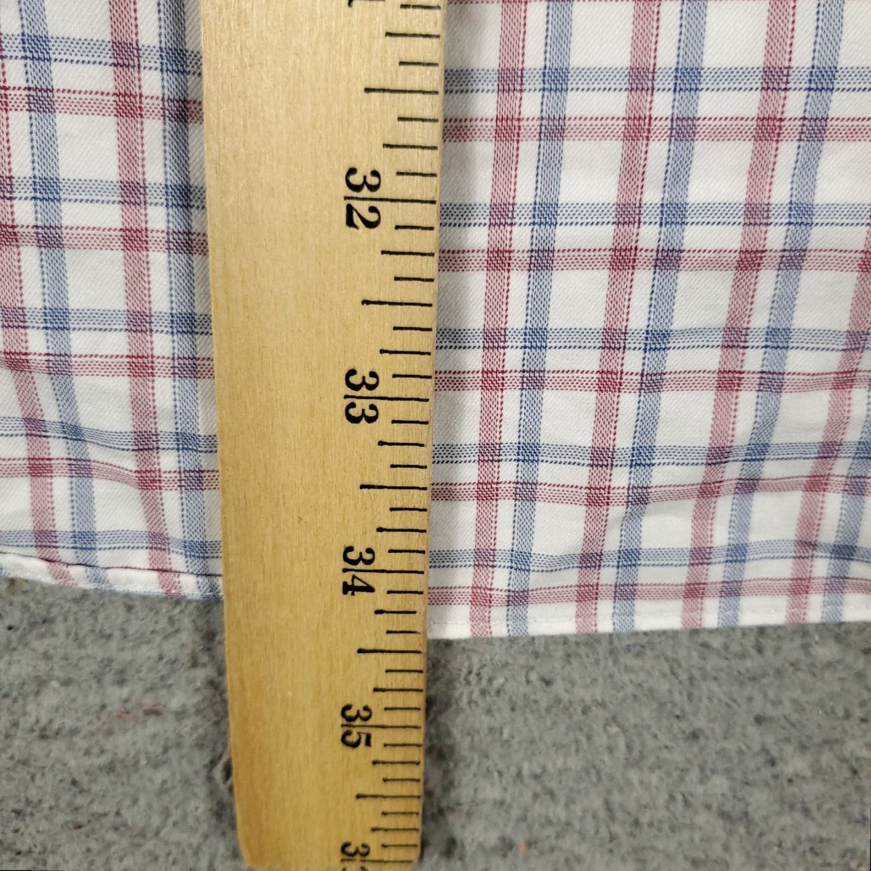 David Donahue David Donahue Shirt Mens 17.5 Red Plaid Dress Button Up Long Sleeve City: Business Casual Workwear Wedding 100% Cotton Shirt Mens Size 48R - 5 Thumbnail