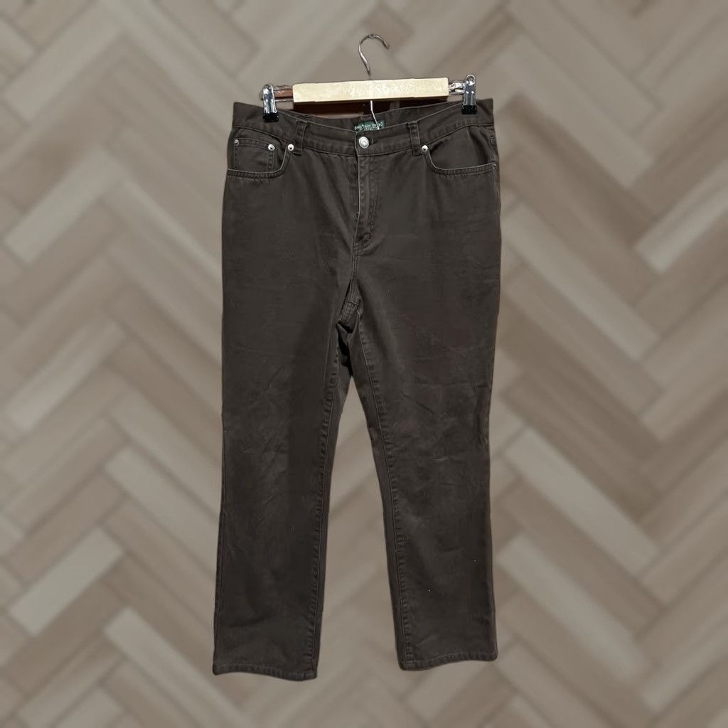 Ralph Lauren Lauren Jeans Company Womens Brown Straight Leg Pants Petite 10 Chino Pant Womens Brown Straight Leg Petite 10 Size 32" / US 10 / IT 46 - 1 Thumbnail