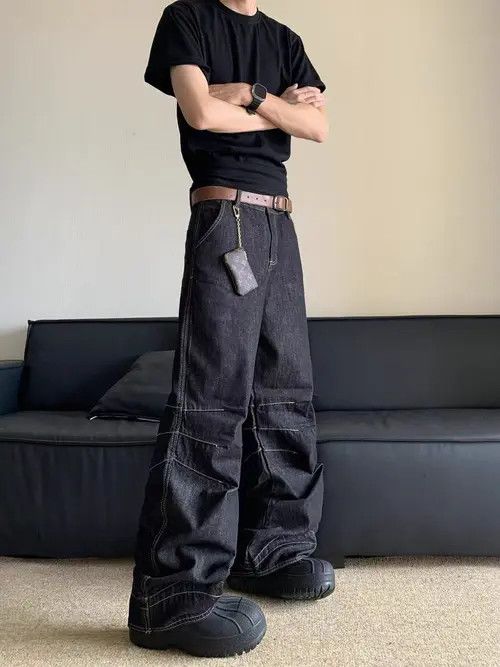 VIBE Vintage street wash baggy wide leg jeans Size US 30 / EU 46 - 4 Thumbnail