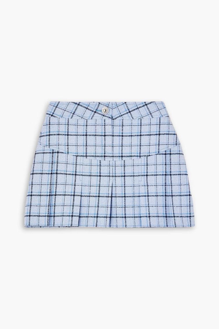 Alessandra Rich Alessandra Rich Button-embellished pleated checked Skirt Size 30" / US 8 / IT 44 - 1 Thumbnail