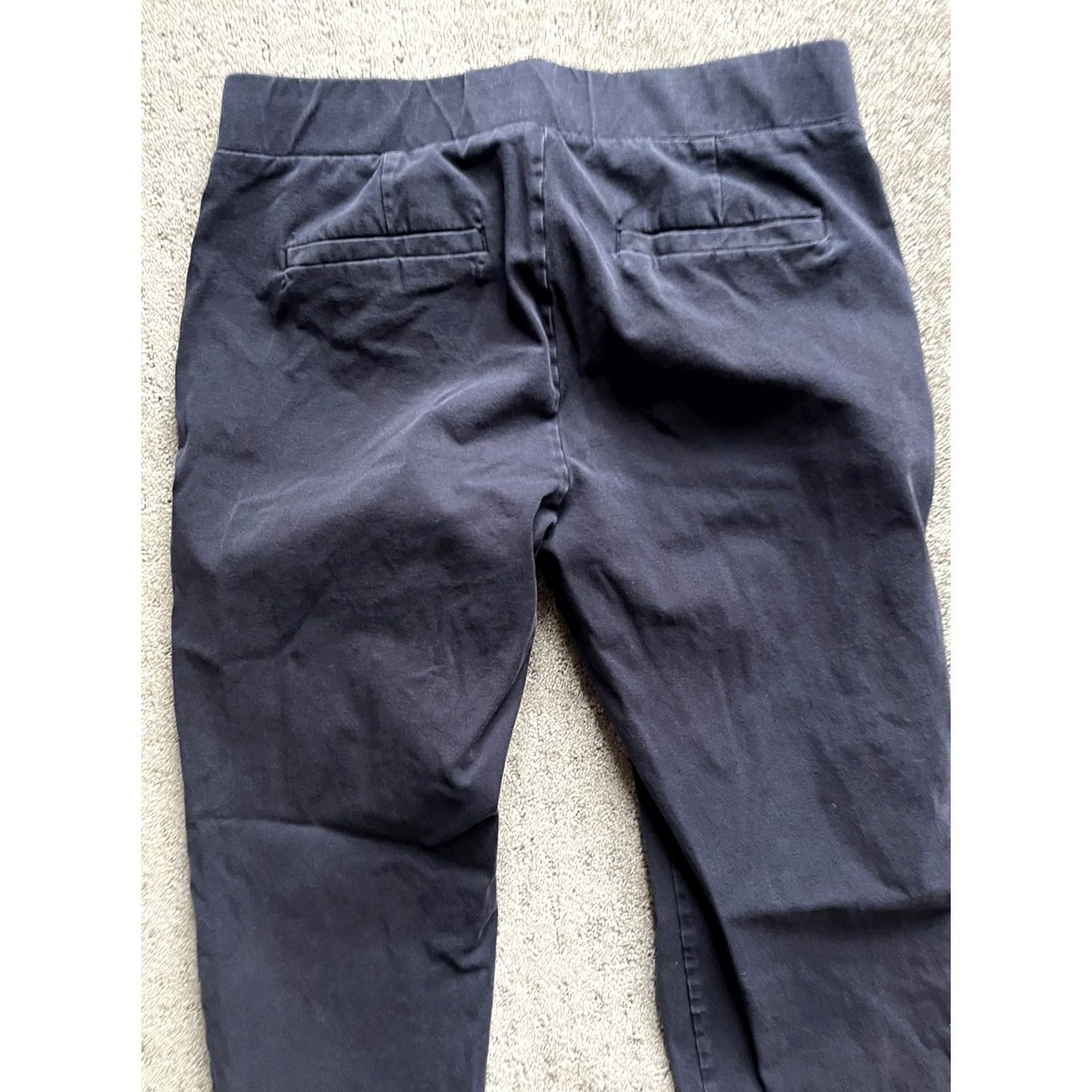 Loft Loft Navy Blue Crop Stretchy Dress Pants Women's Size 4 Cropped Flat Front Cotton Blend Waist 30 Inseam 26.5 Regular Mens Womens Girls Boys Size 27" / US 4 / IT 40 - 4 Thumbnail