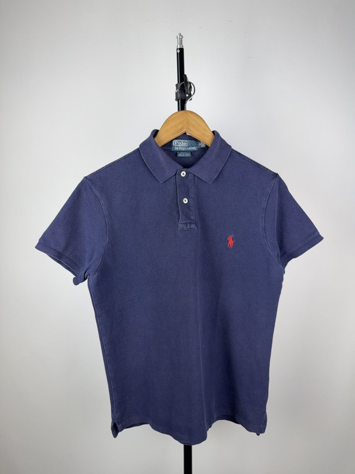 Polo Ralph Lauren Vintage 90s Polo Ralph Lauren Navy Slim Fit Polo Shirt M Size US M / EU 48-50 / 2 - 1 Thumbnail
