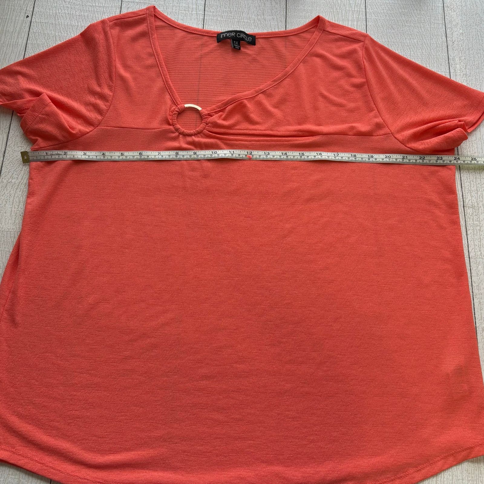 Other Inner Circle Coral Asymmetrical Blouse 1X Cutout Stretch Top Size XL / US 12-14 / IT 48-50 - 6 Thumbnail