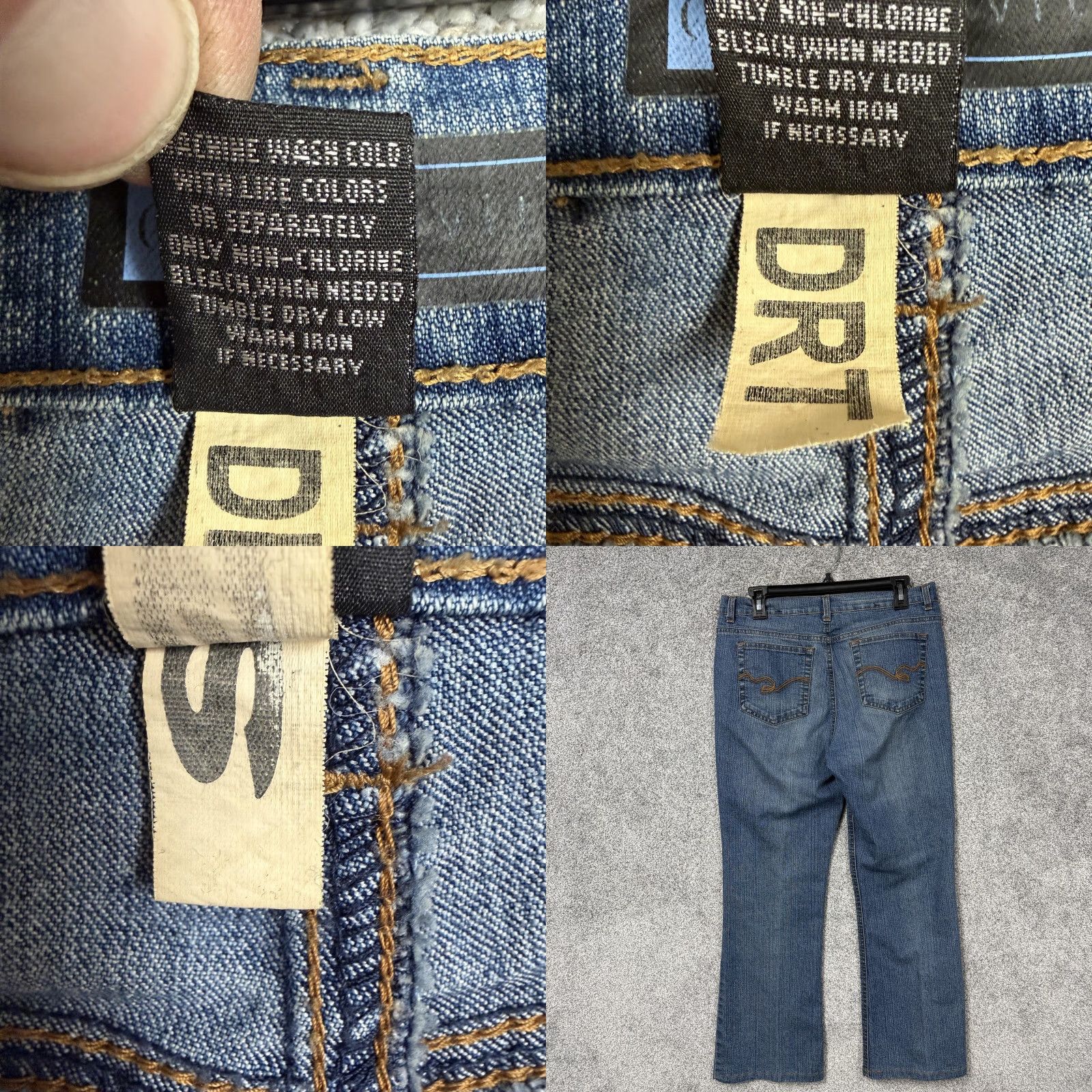 Vintage Relativity Jeans Womens 12P Blue Mid Rise Straight Embroidered 33x26 Size 34" / US 12 / IT 48 - 8 Thumbnail