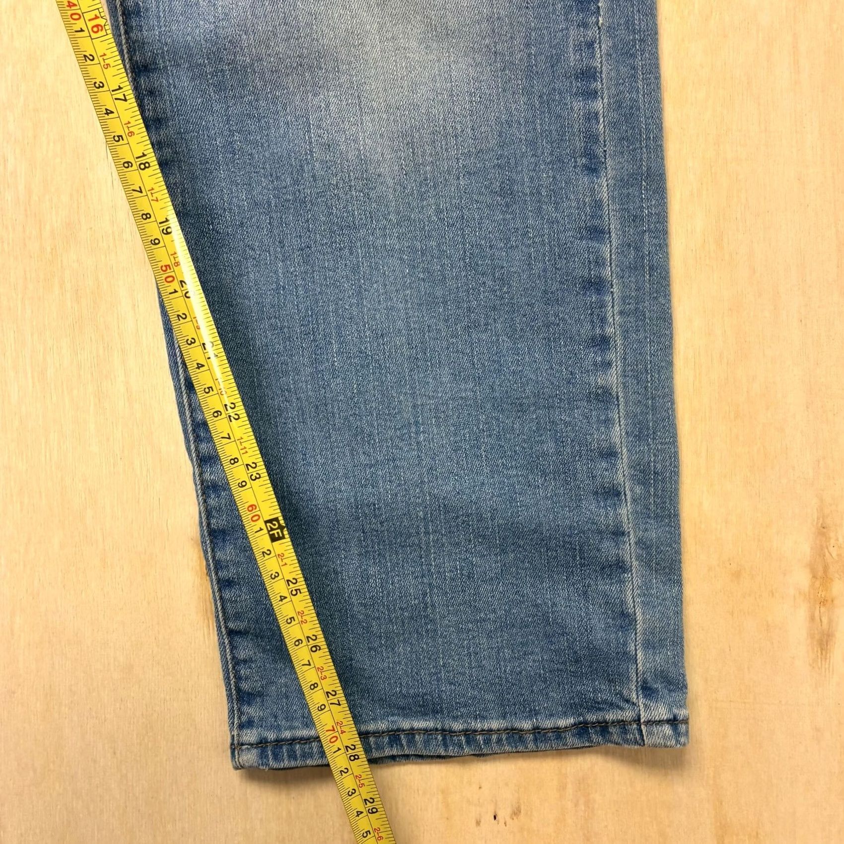 Lee Lee Slim Straight Jeans Mens 34x29 Light Wash Blue Denim Stretch Casual Pants Size US 34 / EU 50 - 4 Thumbnail